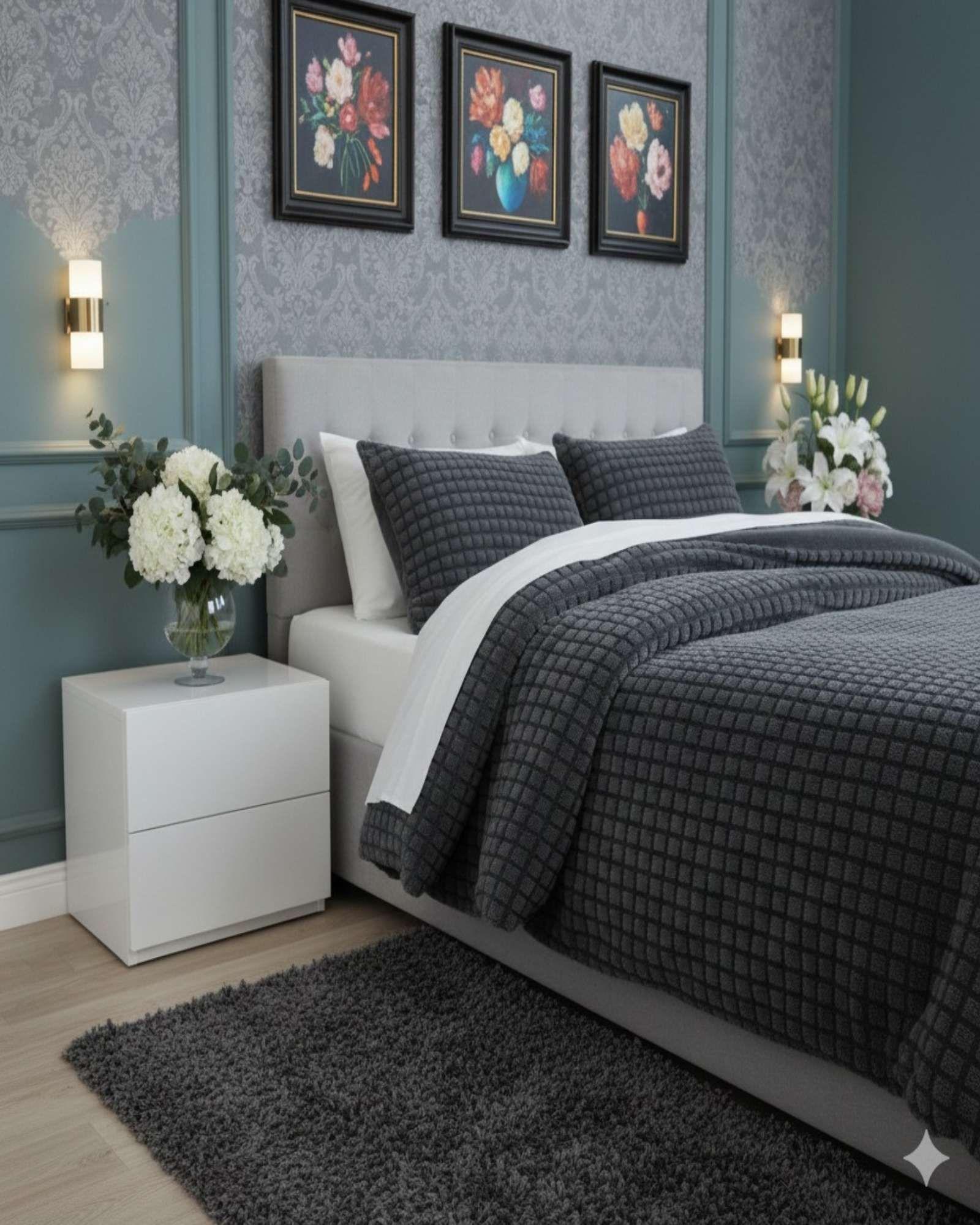 Cubrecama Premium Plush y Chiporro  2 Plazas gris-4