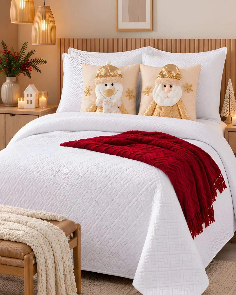 Set de Cama Navideño con Cubrecamas y 2 Fundas de Cojin 1.5 Plaza m25-6