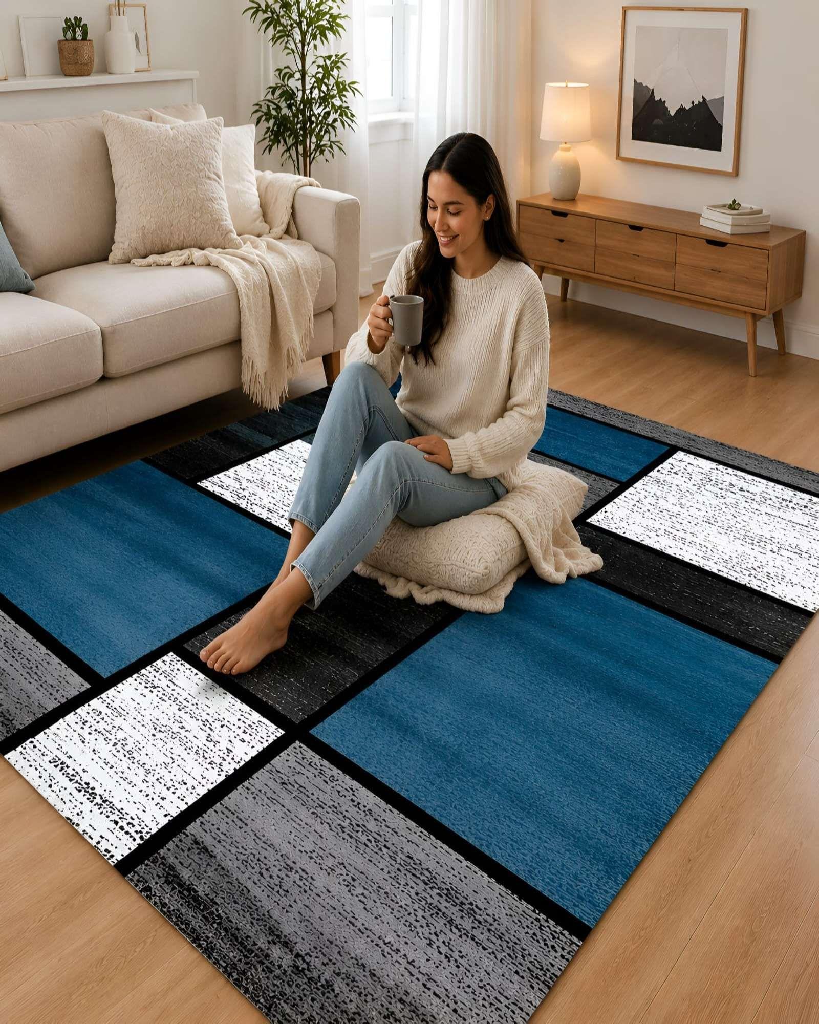 Alfombra de Diseño Geométrico Contemporáneo 200cmx240cm 10-4