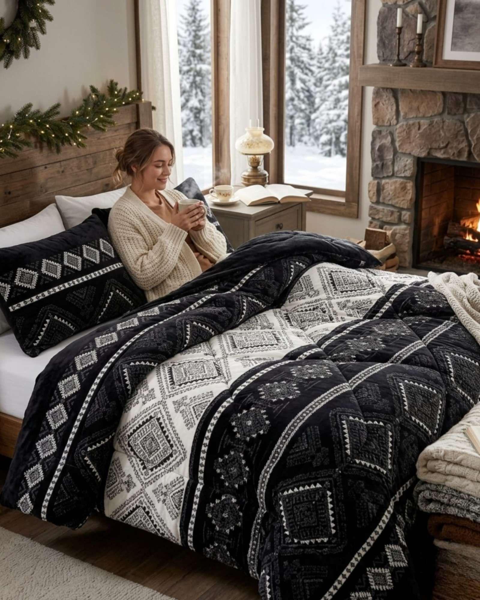 Plumón Térmico 2 Plazas Plush y Chiporro Extra Cálido Invierno A25-2