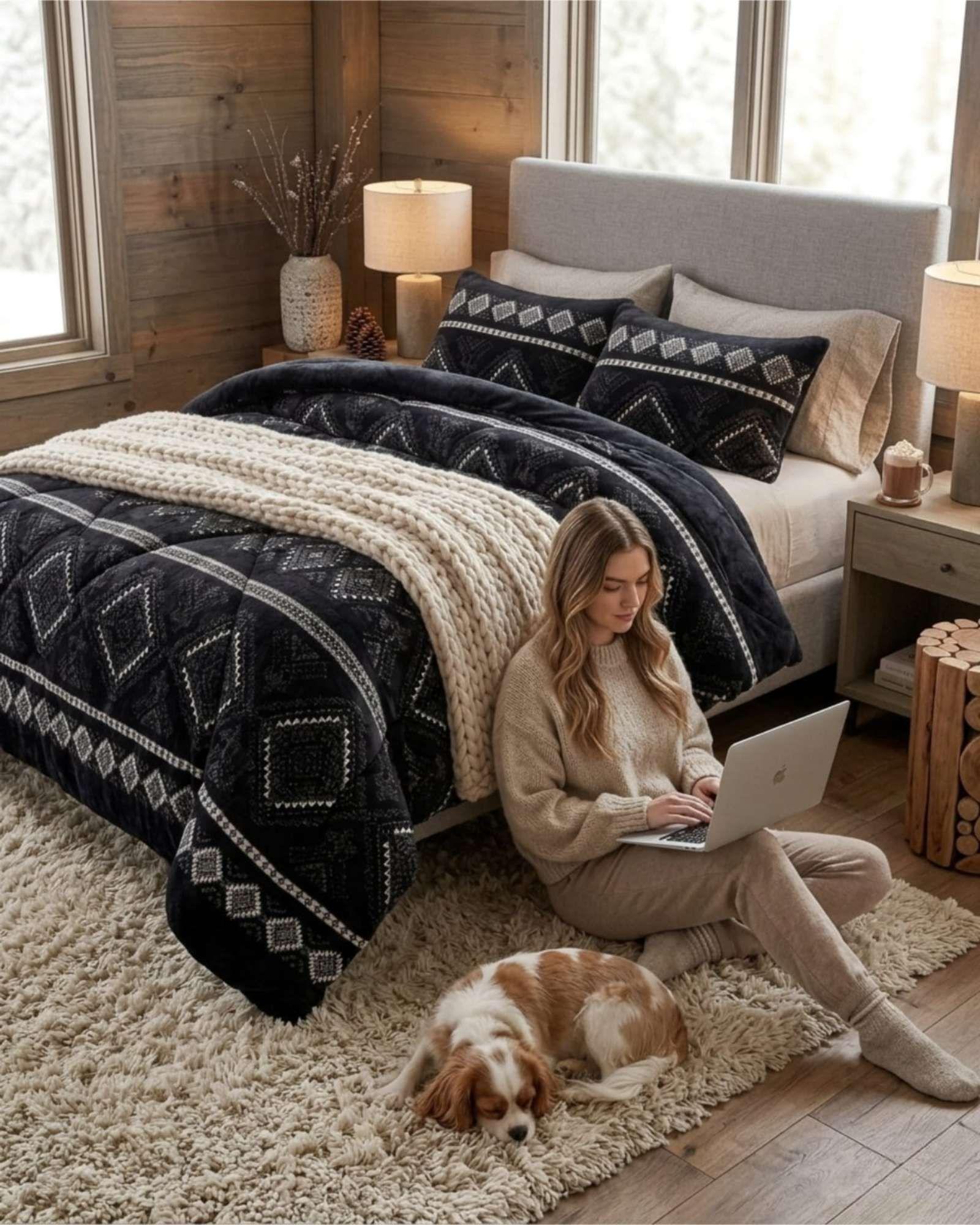 Plumón Térmico 2 Plazas Plush y Chiporro Extra Cálido Invierno A25-3