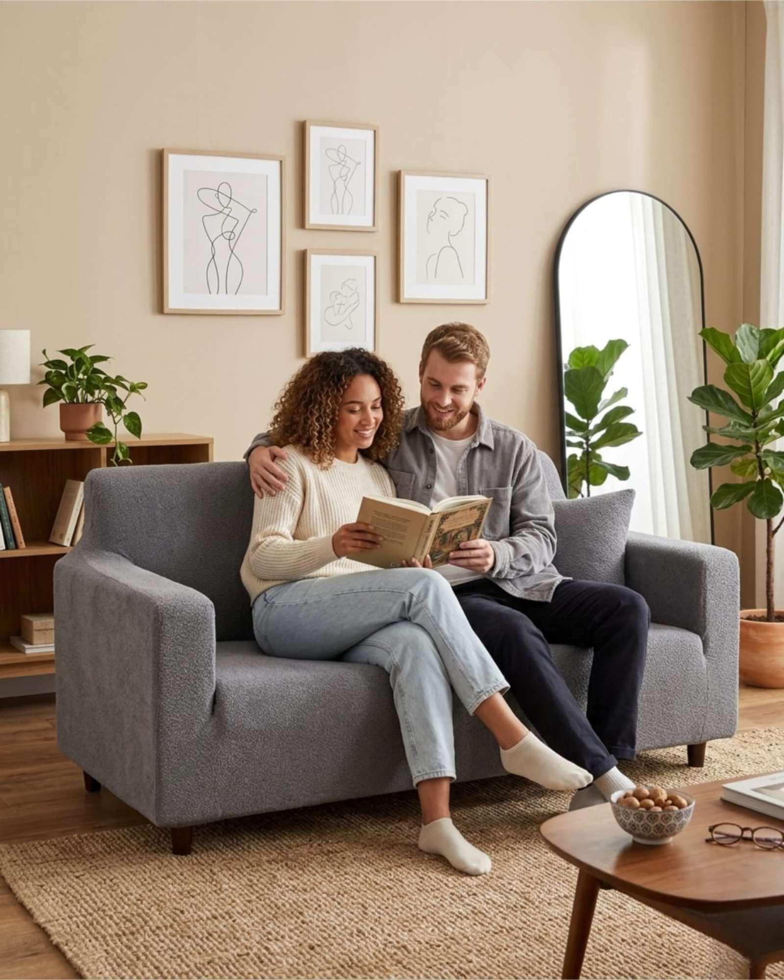 Cubre Sofá 3 Cuerpos Tipo T Texturizado Tela Spandex Ajustable 04-2