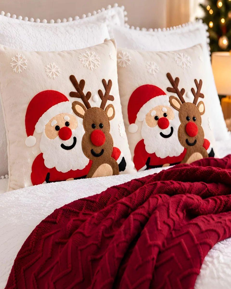 Set de Cama Navideño con Cubrecamas y 2 Fundas de Cojin King m15-3