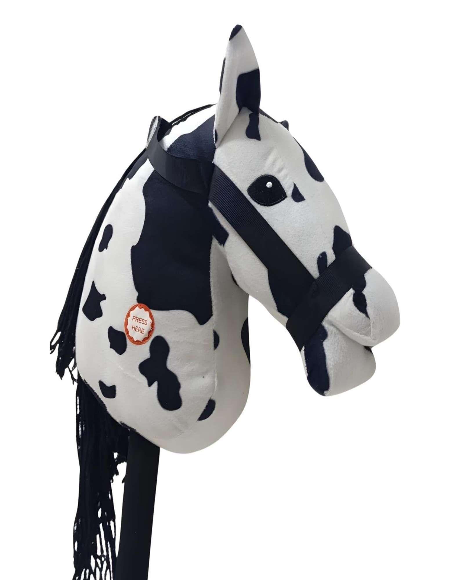 Caballo de Madera Con Sonido Blanco con Manchas-1