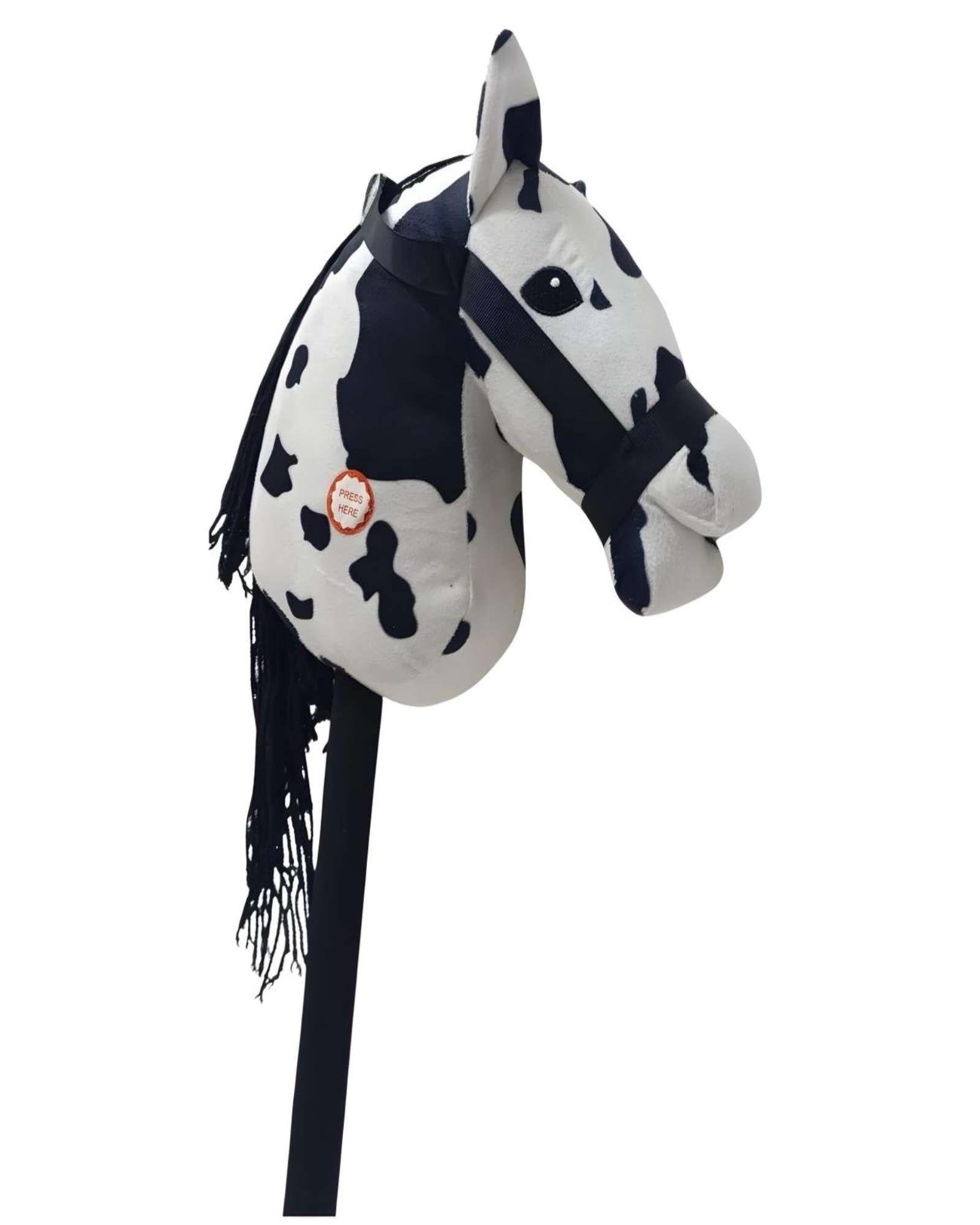 Caballo de Madera Con Sonido Blanco con Manchas-2