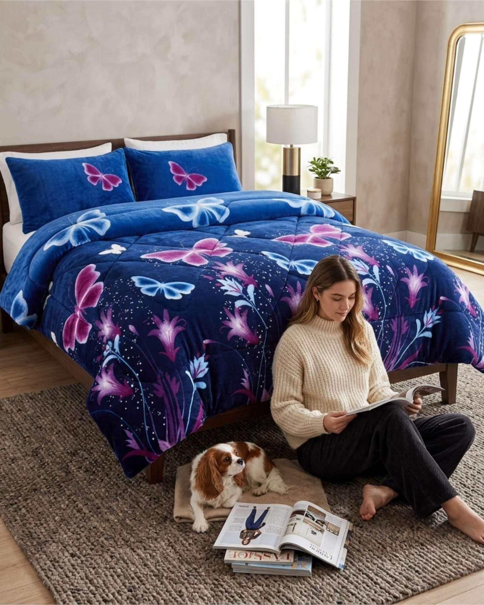 Plumón Térmico 2 Plazas Plush y Chiporro Extra Cálido Invierno A8-2