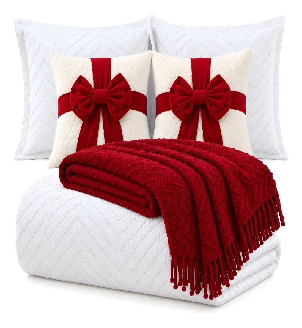 Set de Cama Navideño con Cubrecamas y 2 Fundas de Cojin King m17-2