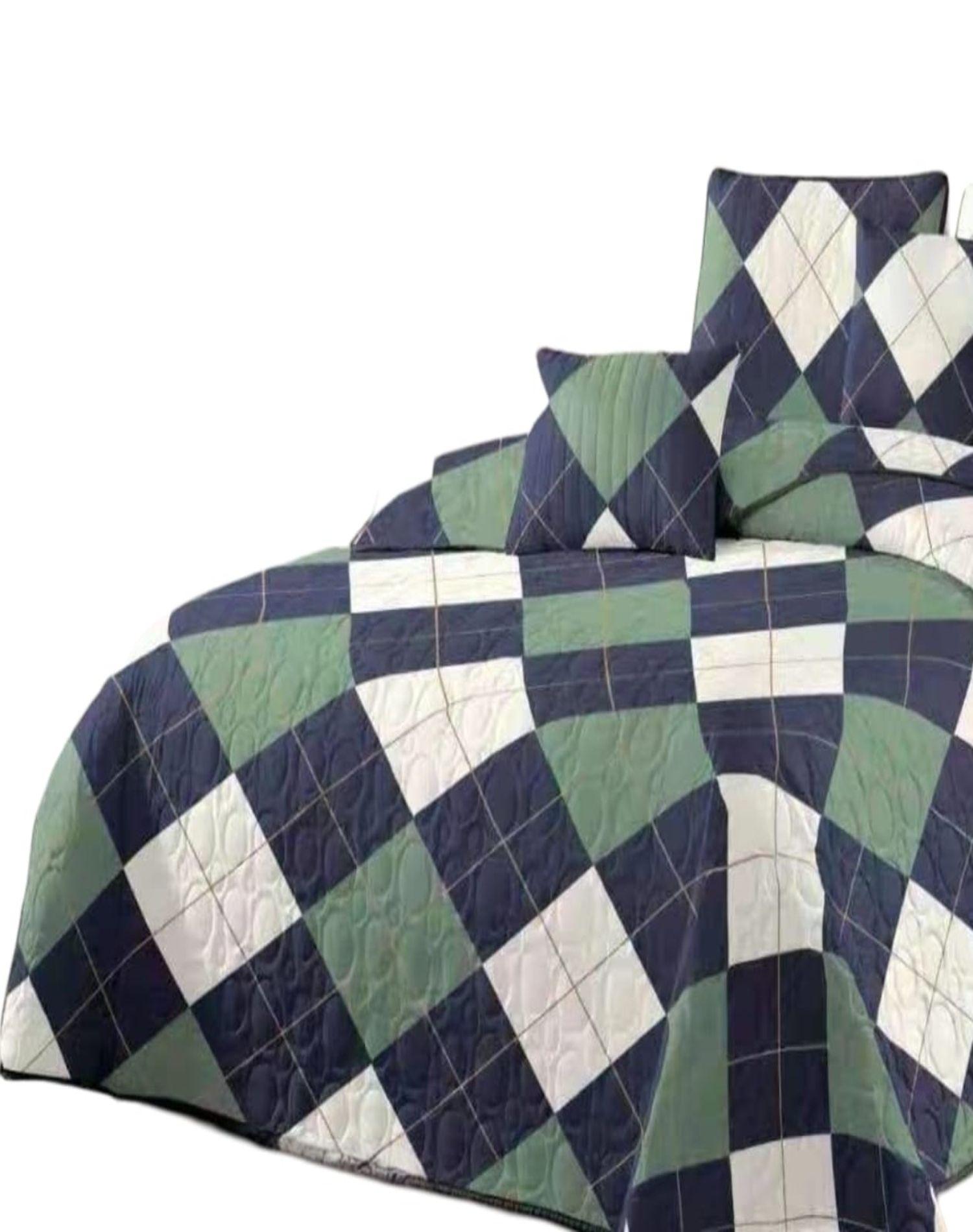 Cubrecama Quilt Diseño 2 Plazas - Primavera Verano B8-1