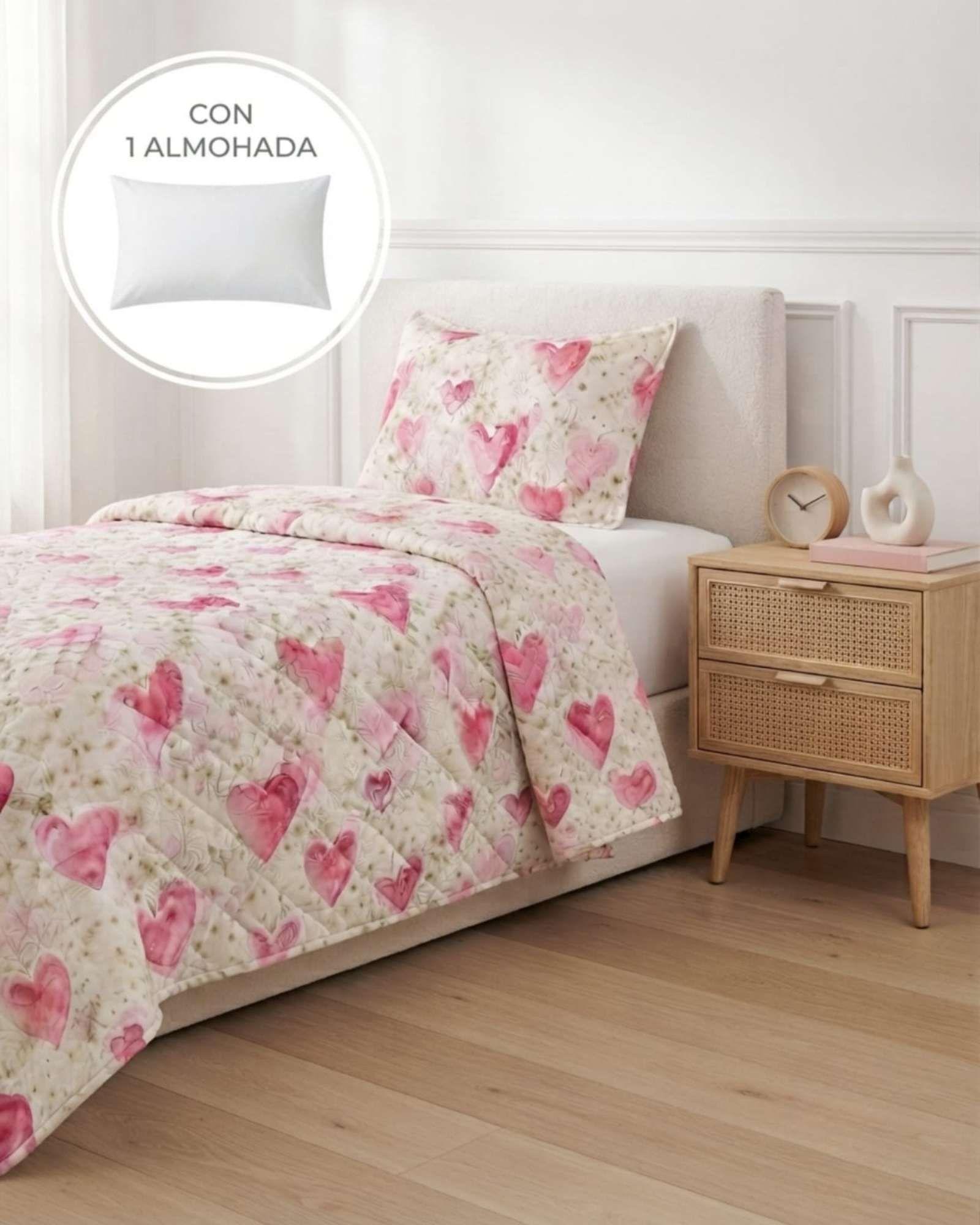 Set Cubrecama de Verano Plaza y Media 180x230 cm mas 1 Almohada-2