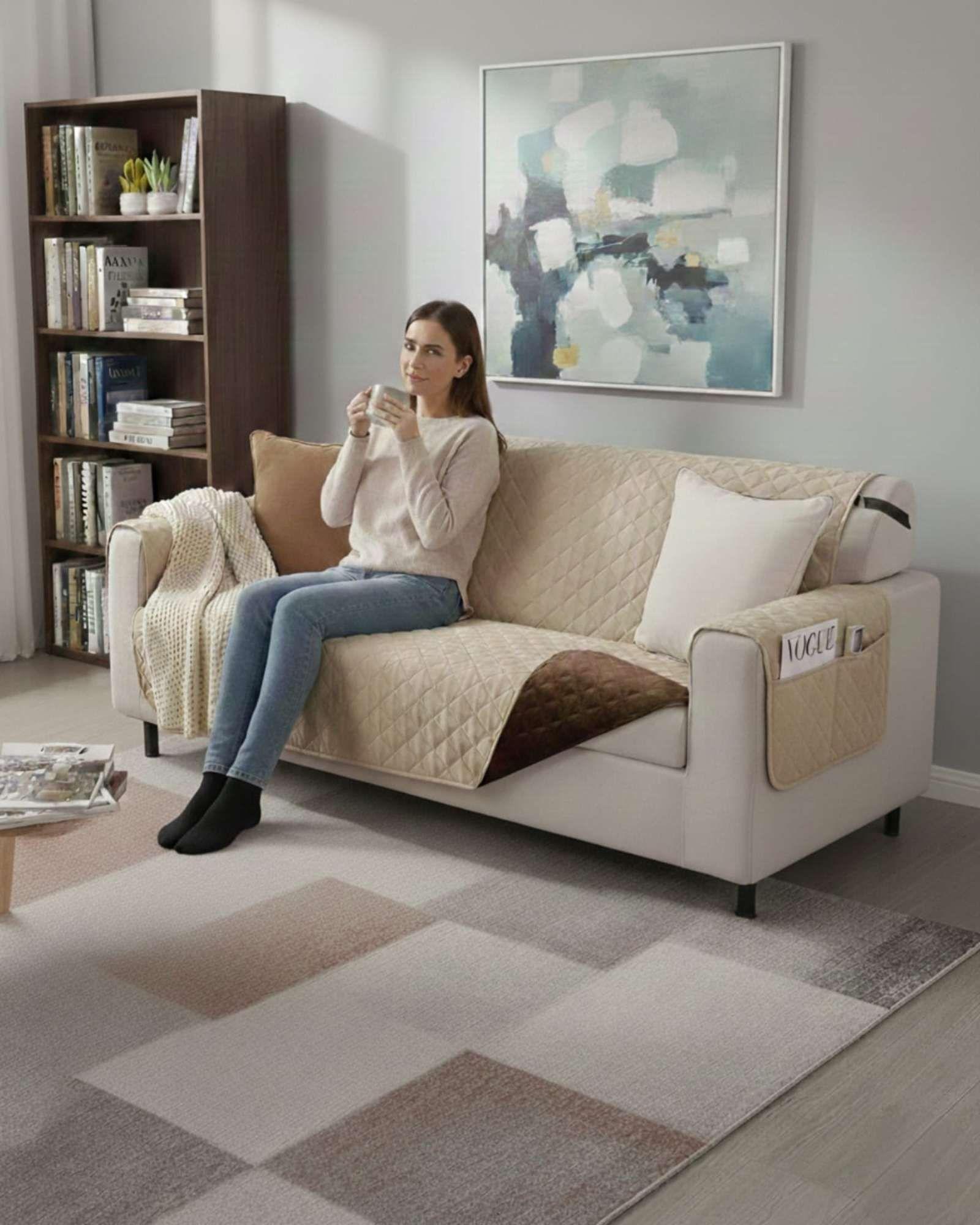 Cubre sillon reversibles con bolsas 3 Cuerpos negro-3