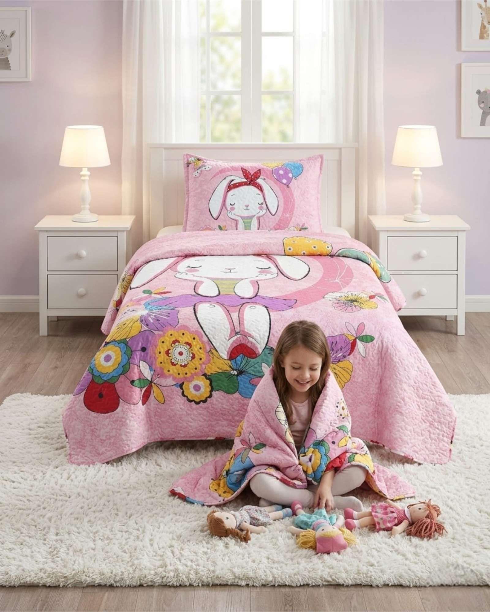 Cubrecama Quilt Verano Plaza Y Media Estampado Temática a3-4