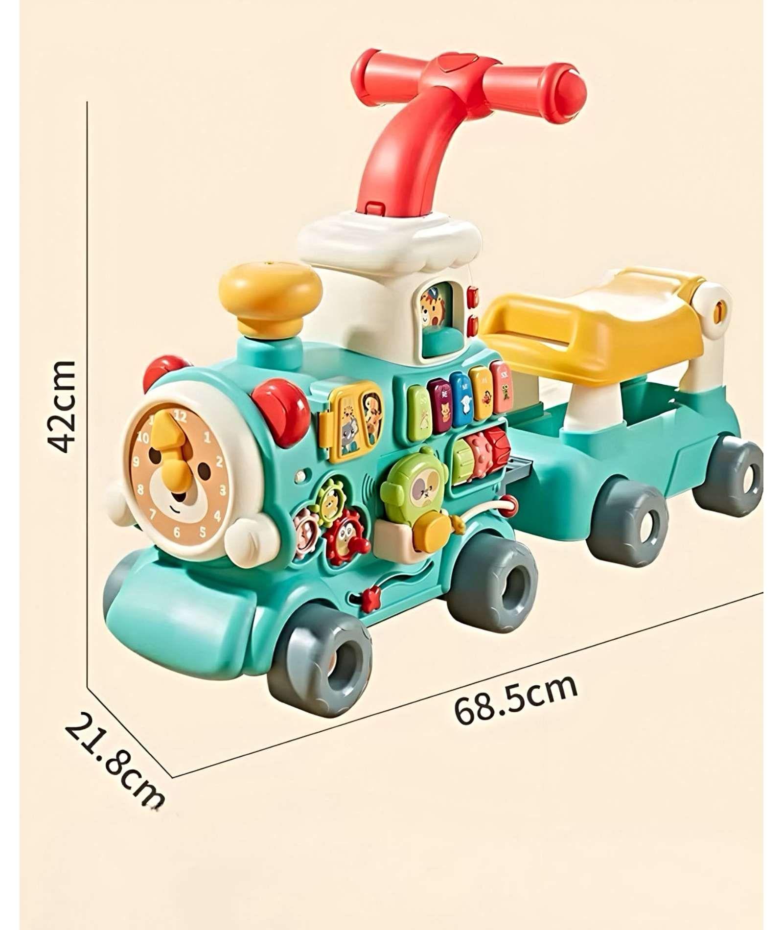 Correpasillo andador  trencito musical infantil 5 en 1 Azul-2