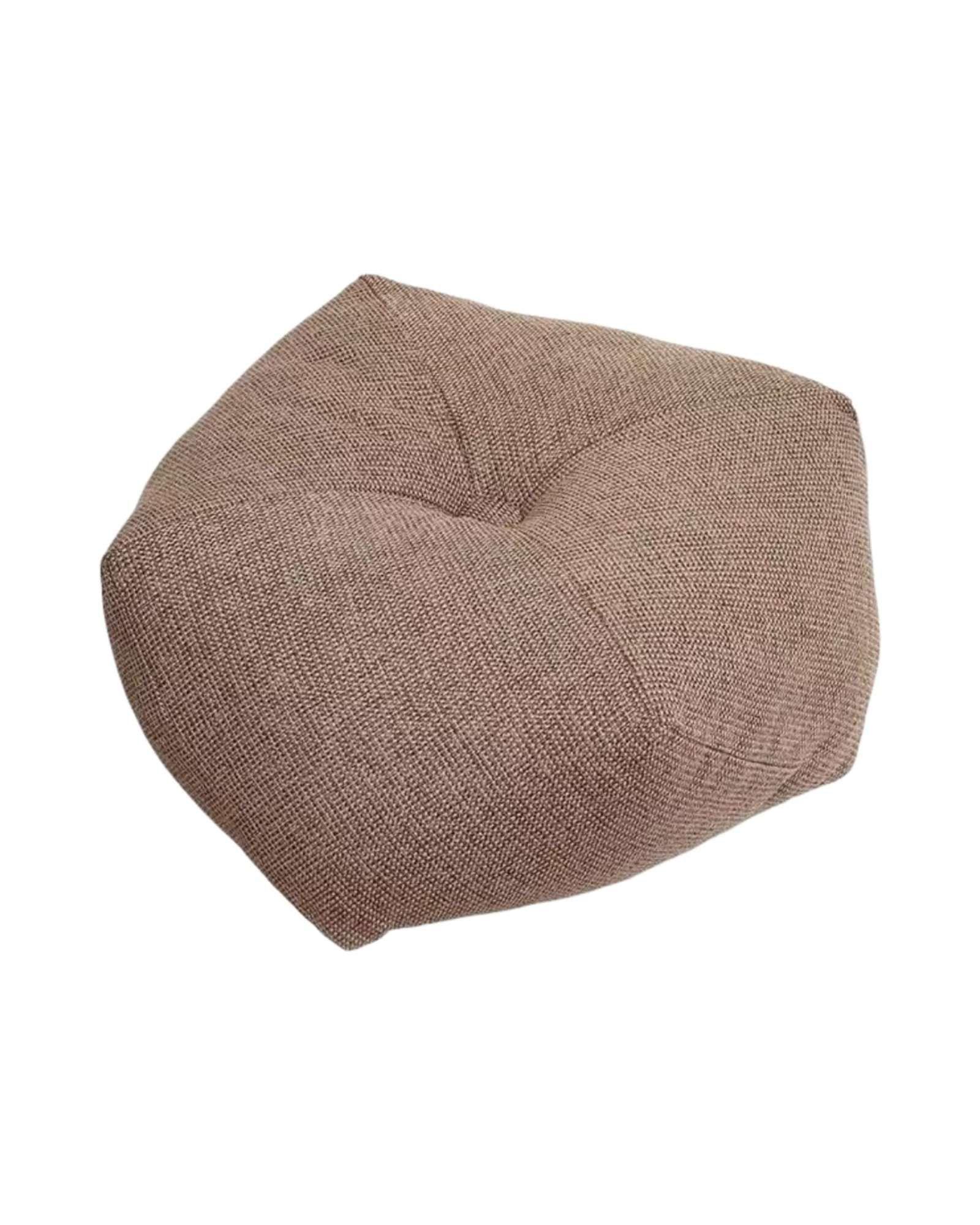 Set de 2 Puff Sofa Decorativo De Piso 50cm Estética Contemporánea beige-2
