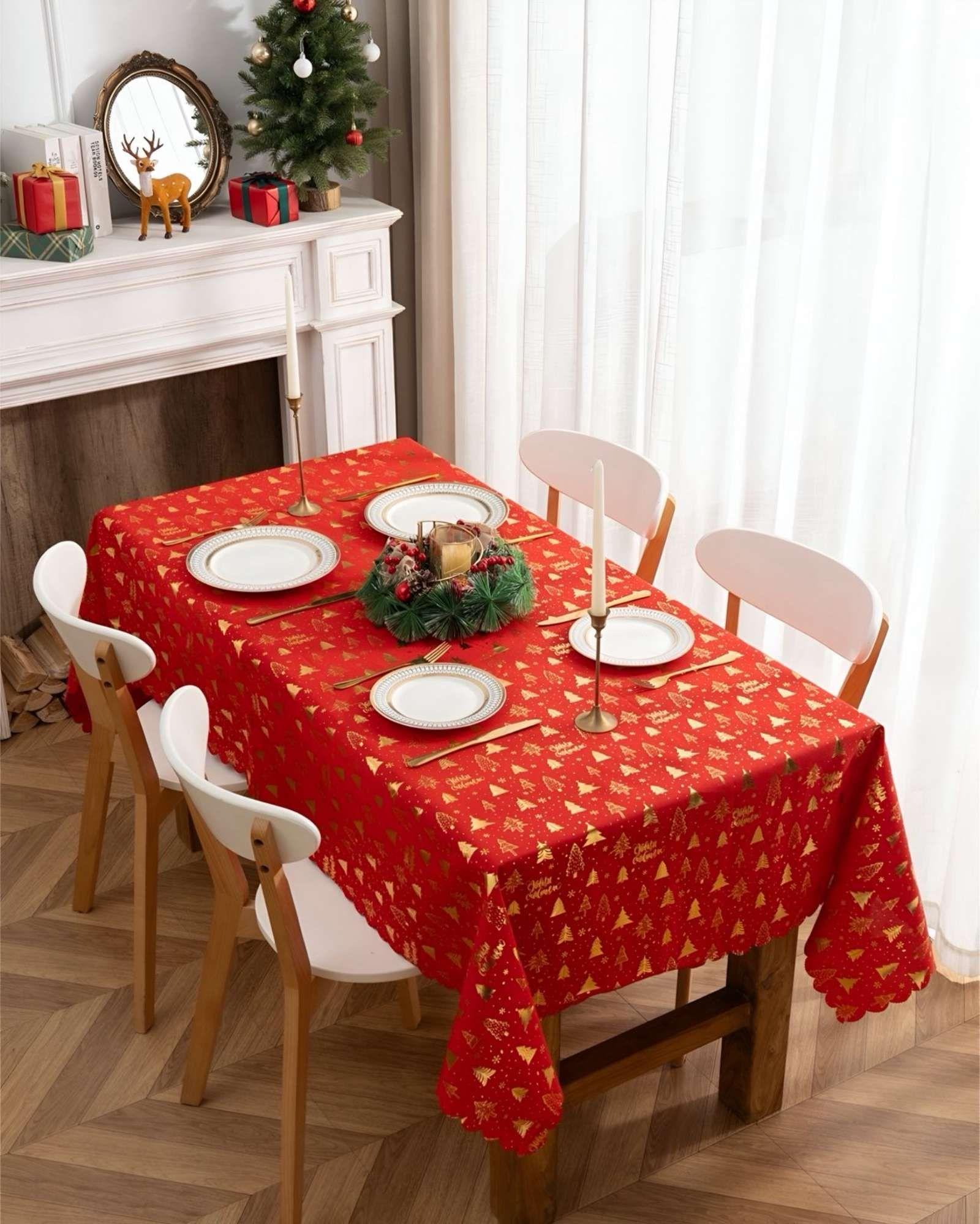Mantel decorativo antimanchas Diseño navideño 140x220 cm 11-2