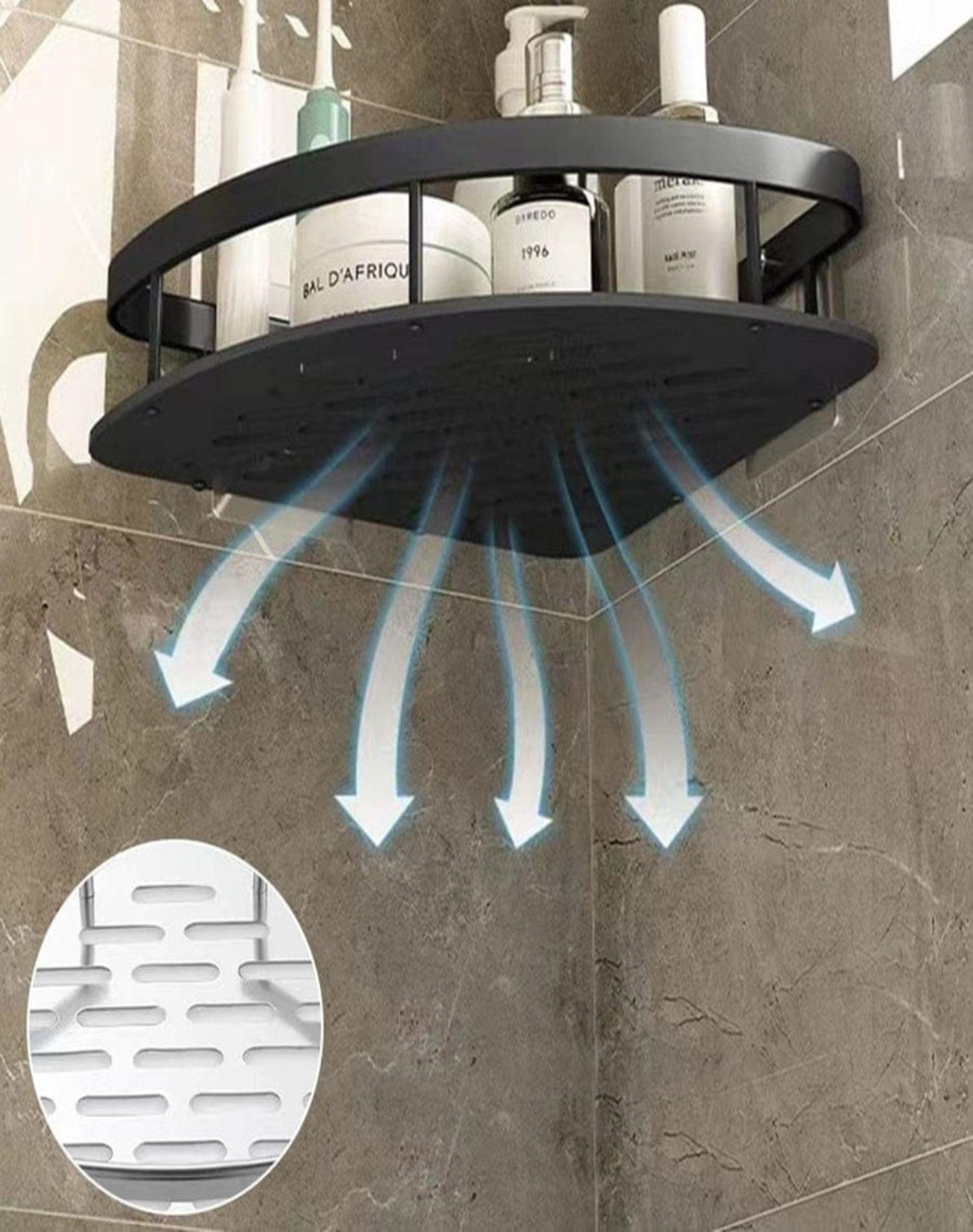 Organizador Esquinero Ducha Baño Rinconera Negro-2