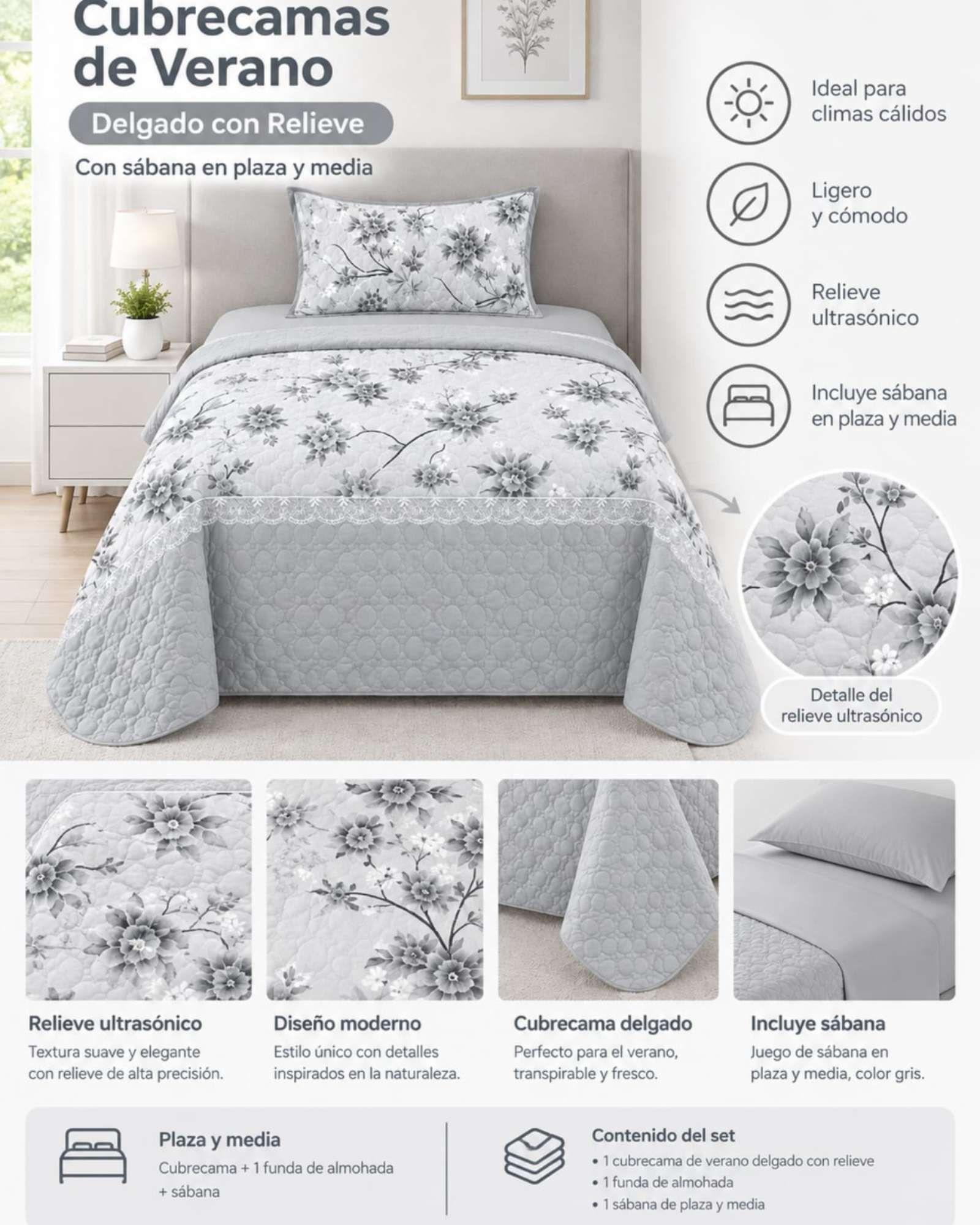 Quilt Cubrecama De Verano Delgado Plaza Y Media Mas Sabanas m5-4