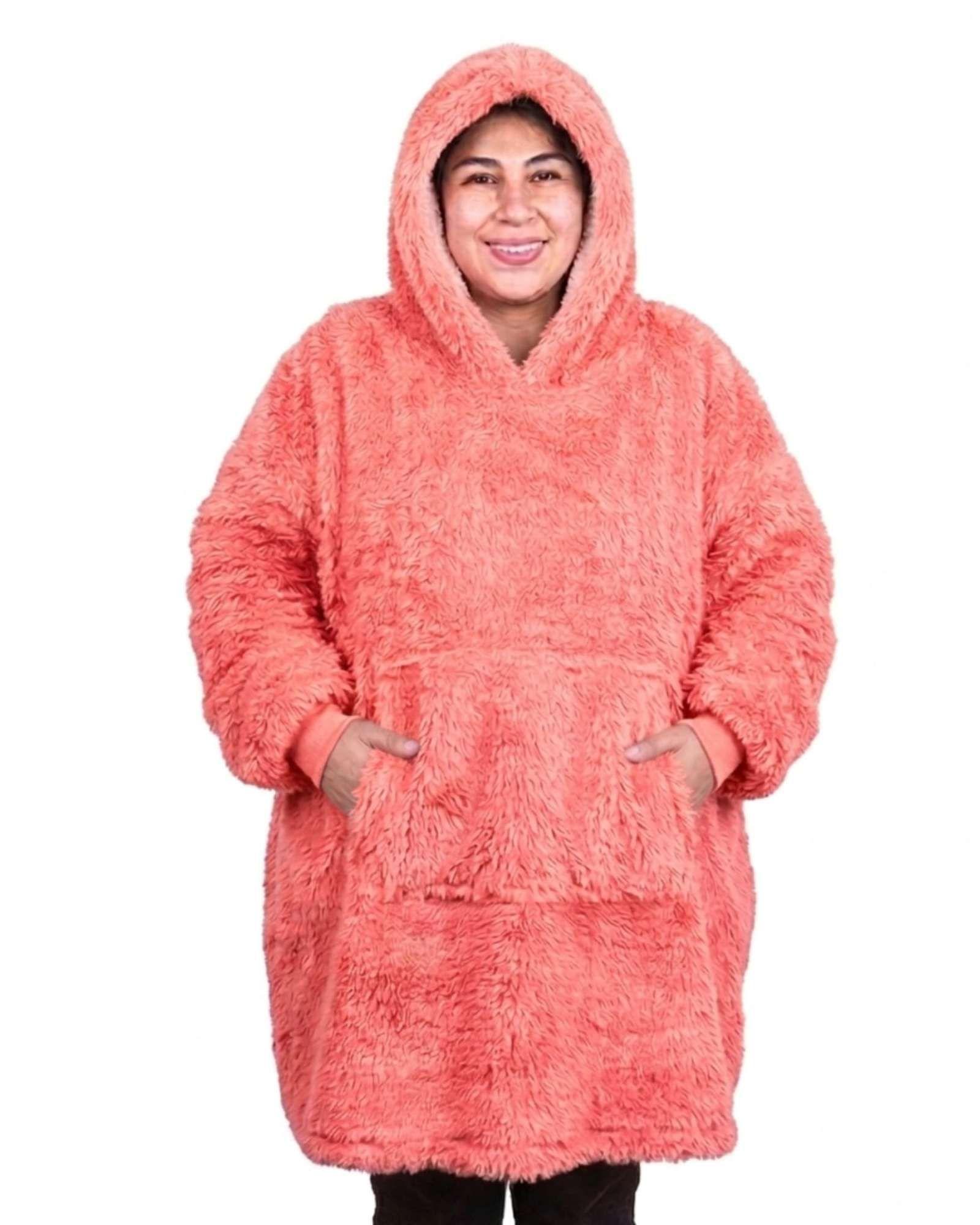 Manta Polerón Hoodie Gigante con Chiporro Sherpa Unisex Térmico A3-2