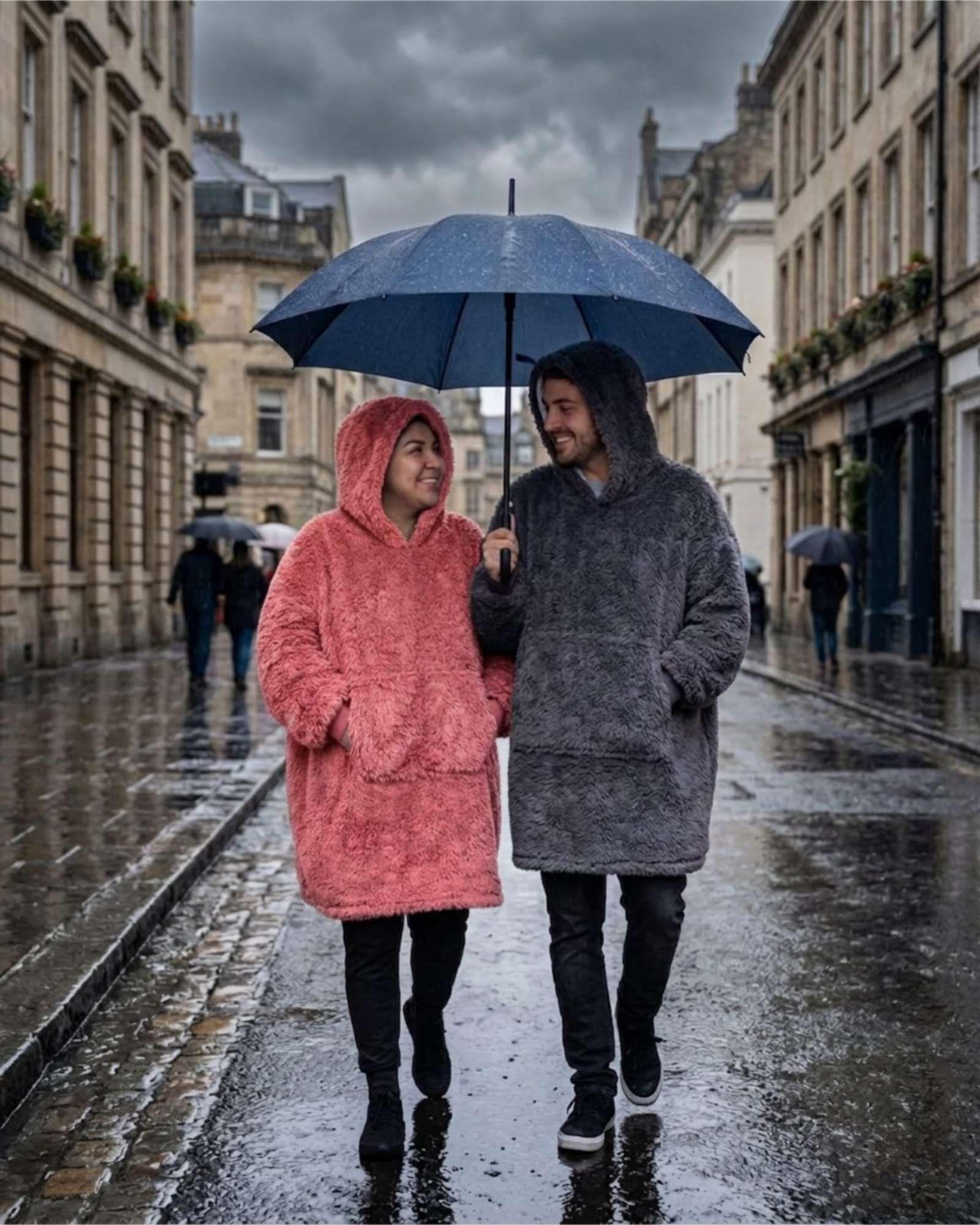 Manta Polerón Hoodie Gigante con Chiporro Sherpa Unisex Térmico A3-3