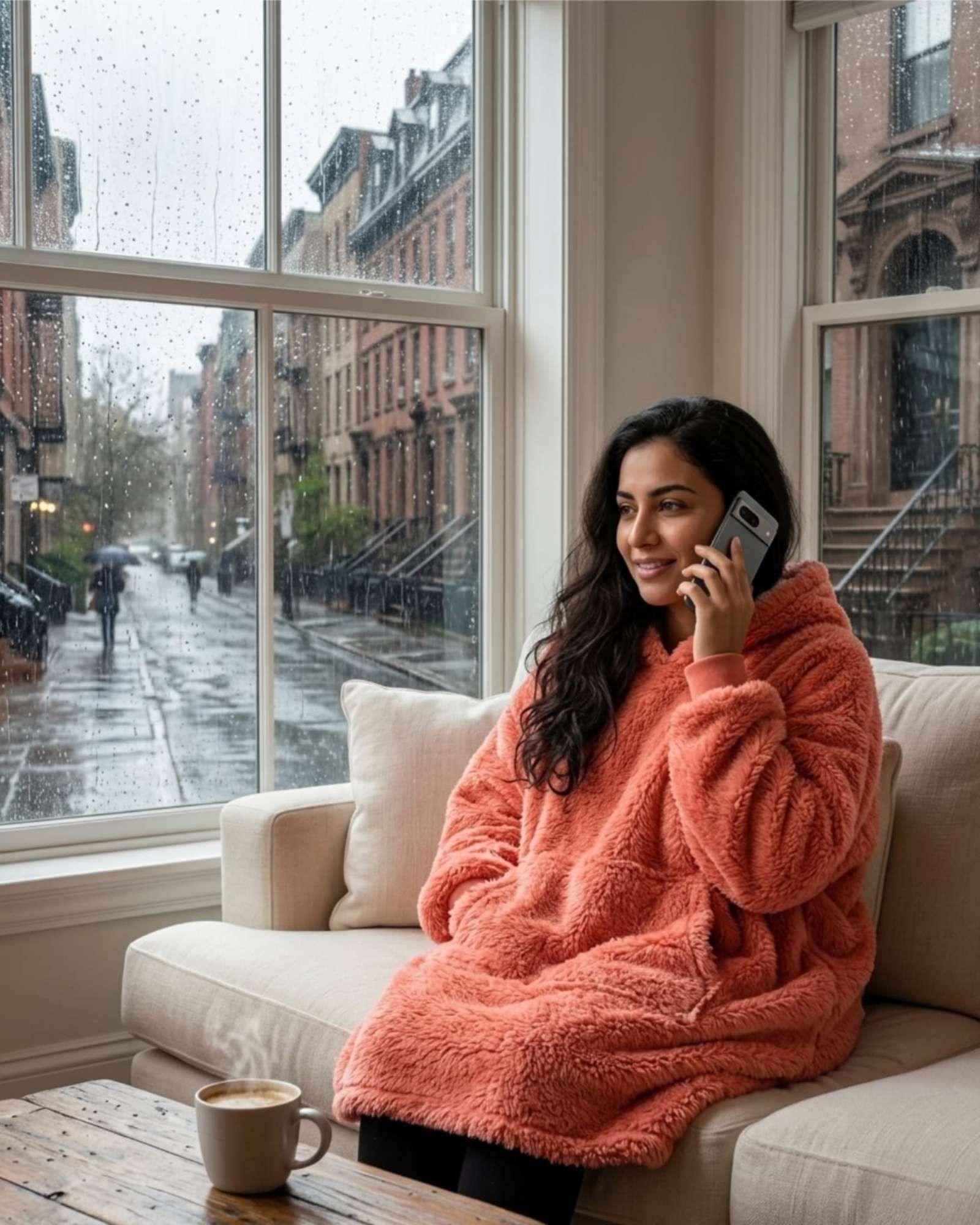 Manta Polerón Hoodie Gigante con Chiporro Sherpa Unisex Térmico A3-4