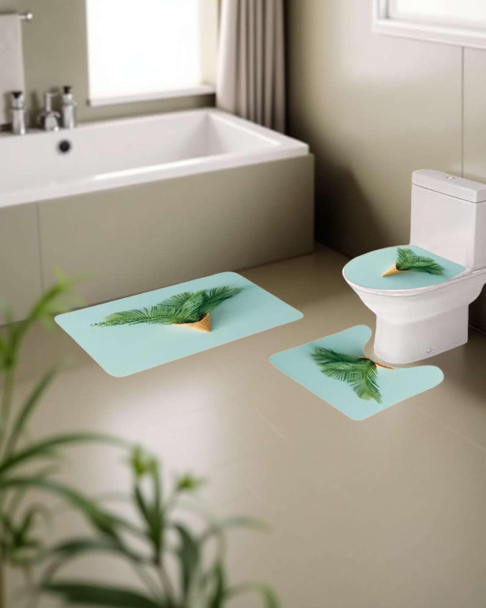 Juego 5 piezas con Cortina de baño de Tela Poliéster y  Forro de Ducha de Plástico J-9-2