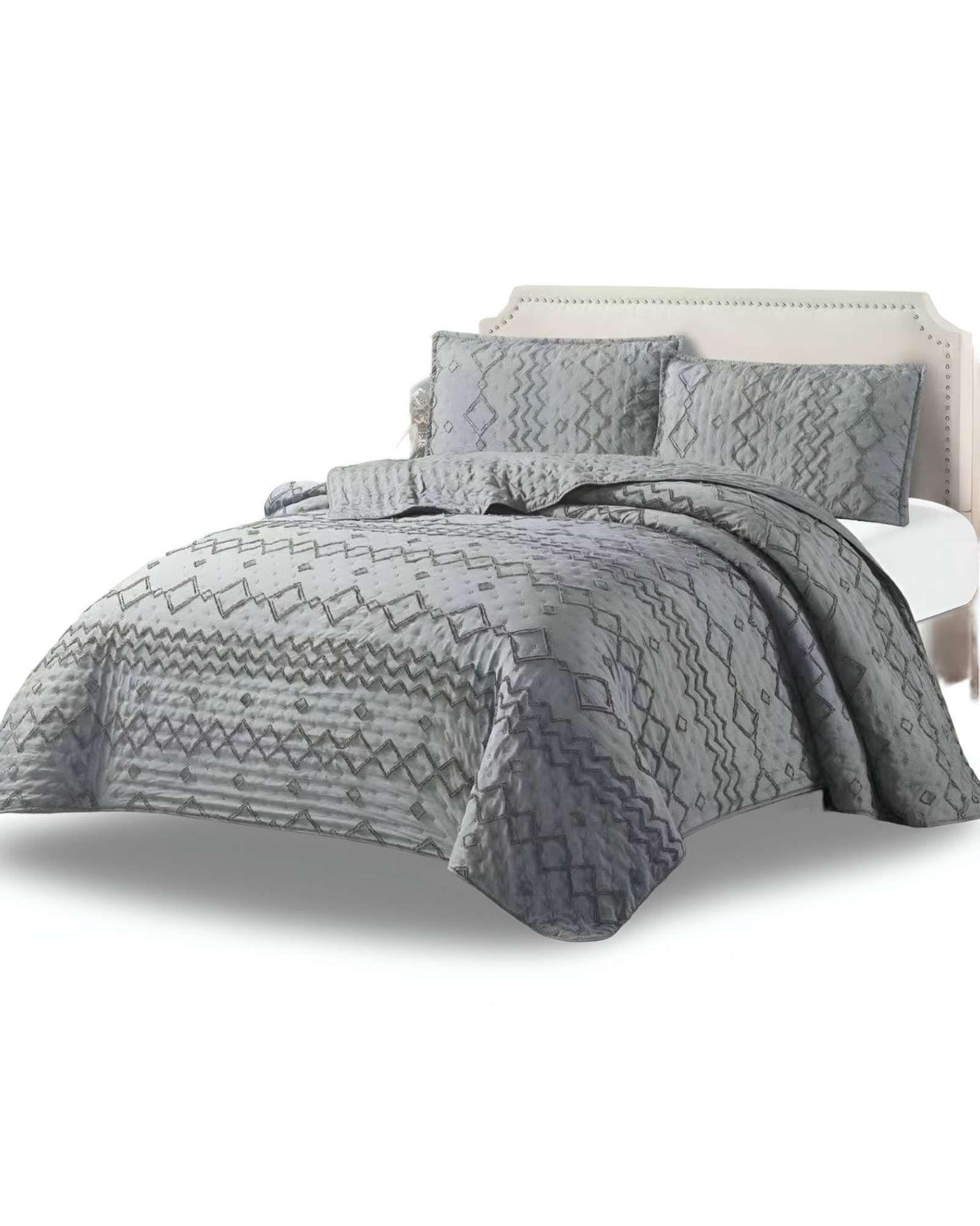 CUBRECAMA QUILT TUFTING DE LUJO SUAVE PLAZA Y MEDIA t08-1