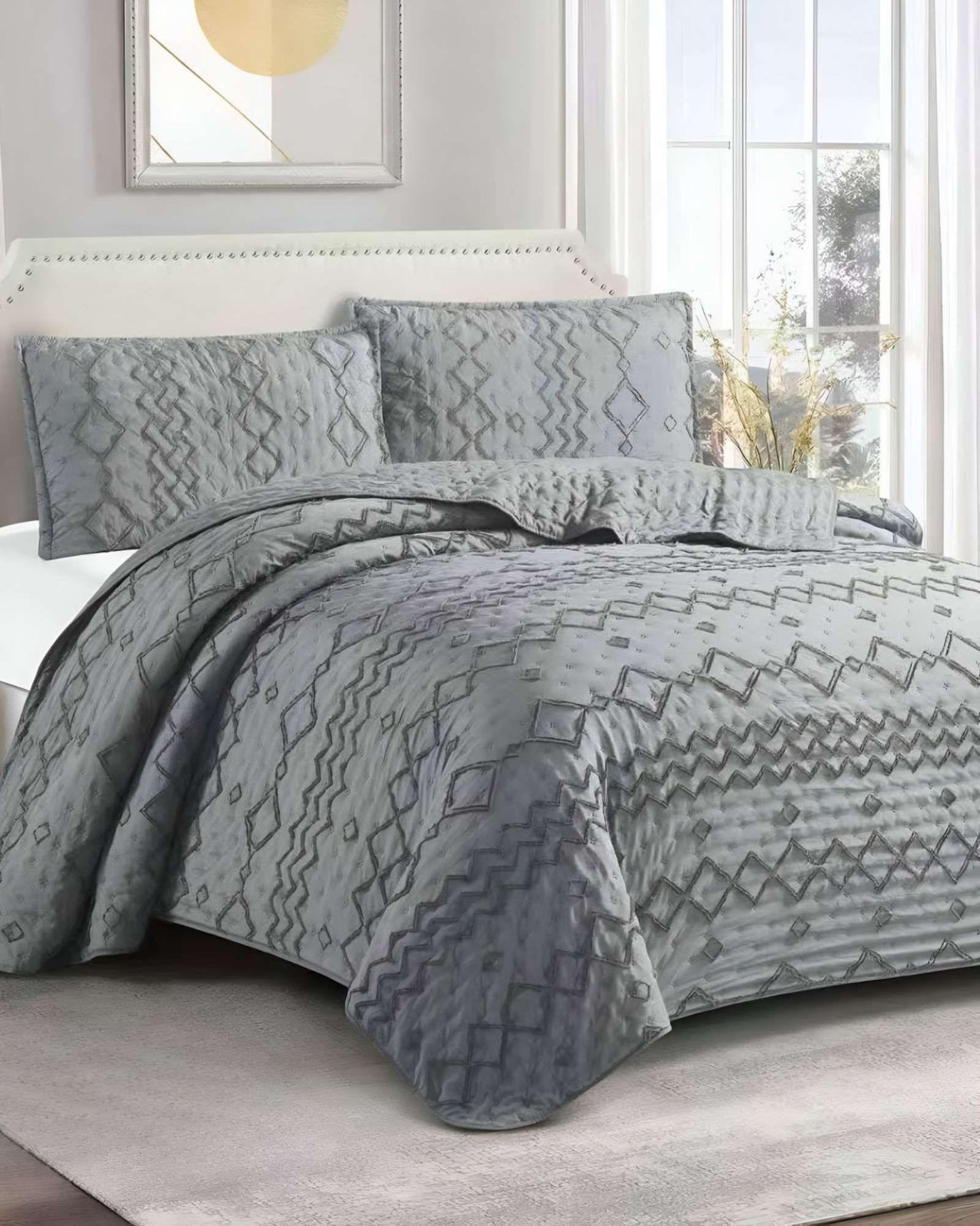 CUBRECAMA QUILT TUFTING DE LUJO SUAVE PLAZA Y MEDIA t08-2
