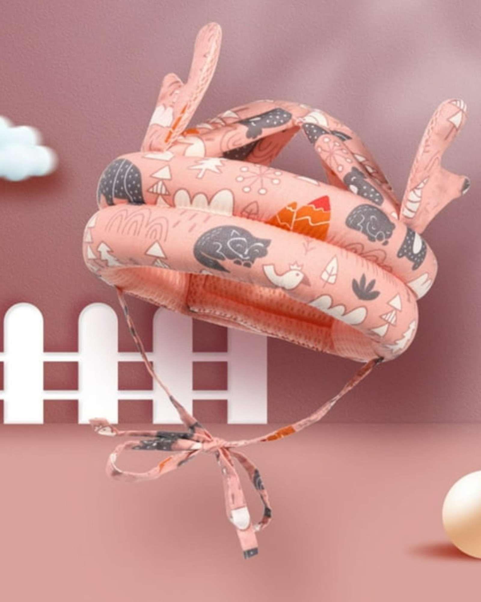 Casco antigolpes para bebes rosa-2