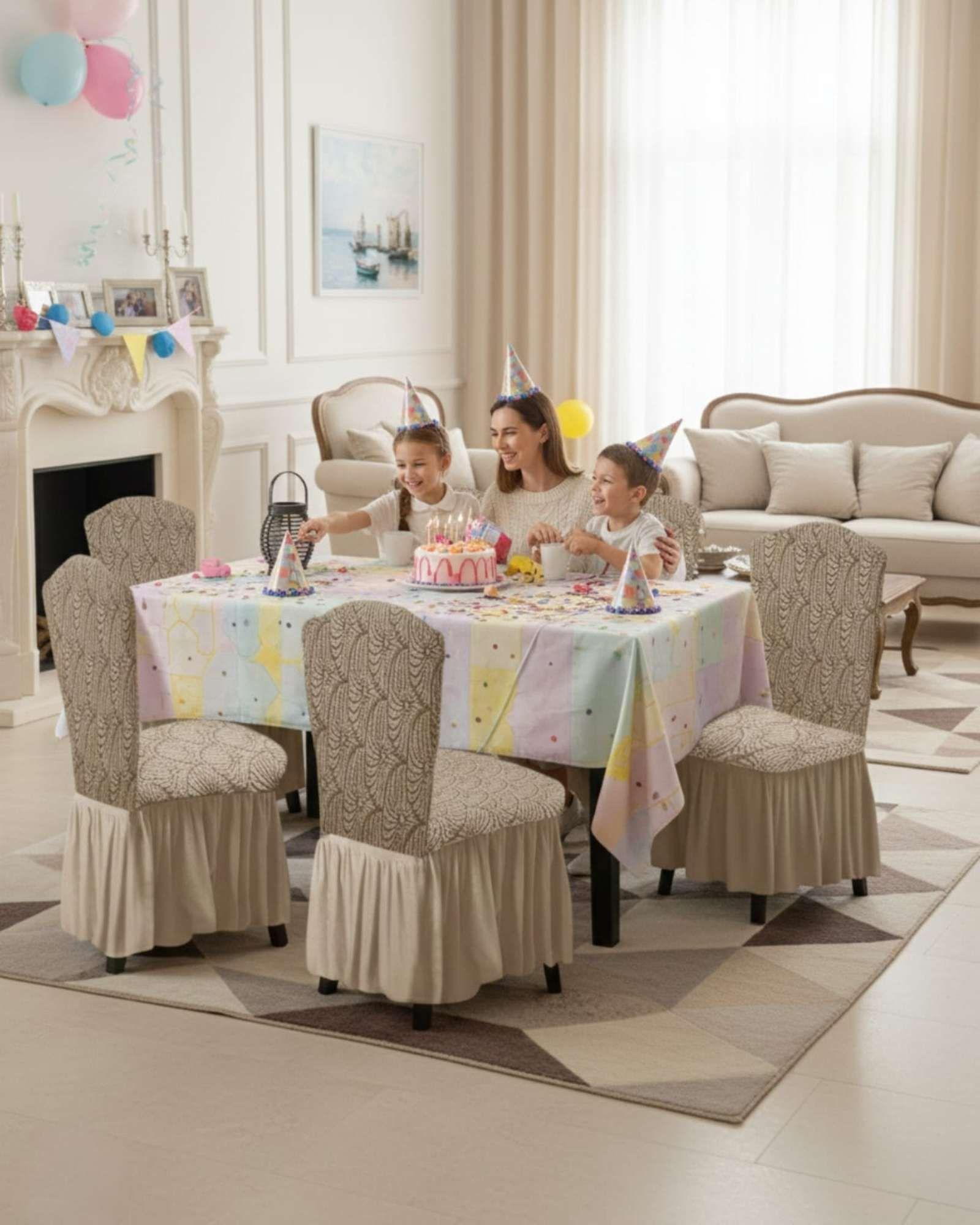 JUEGO DE 6 FUNDAS DE SILLA TEJIDO 3D M9-4