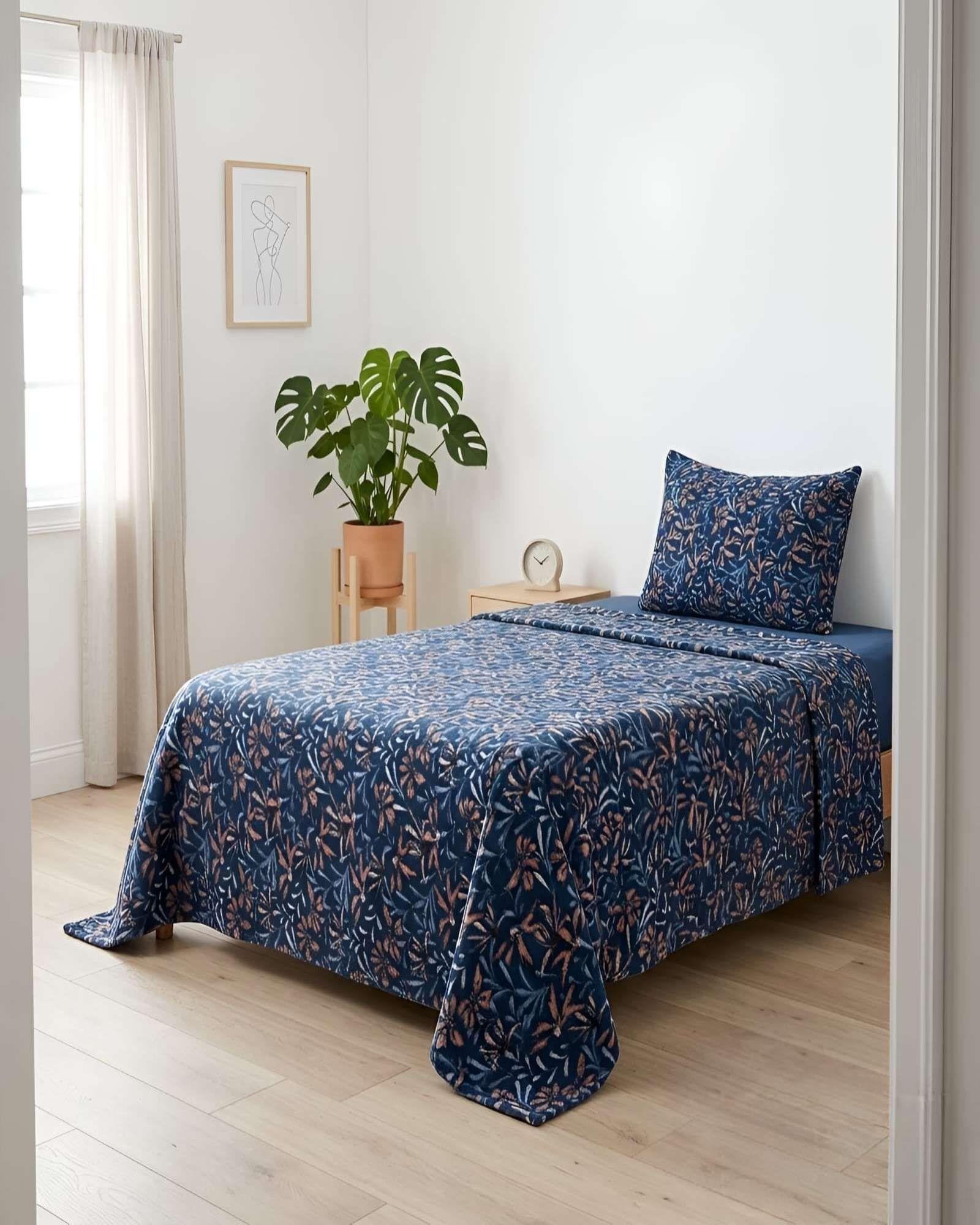 Juego De Sabanas Polar Estampadas Ultra Suaves 1 Plaza m5-1