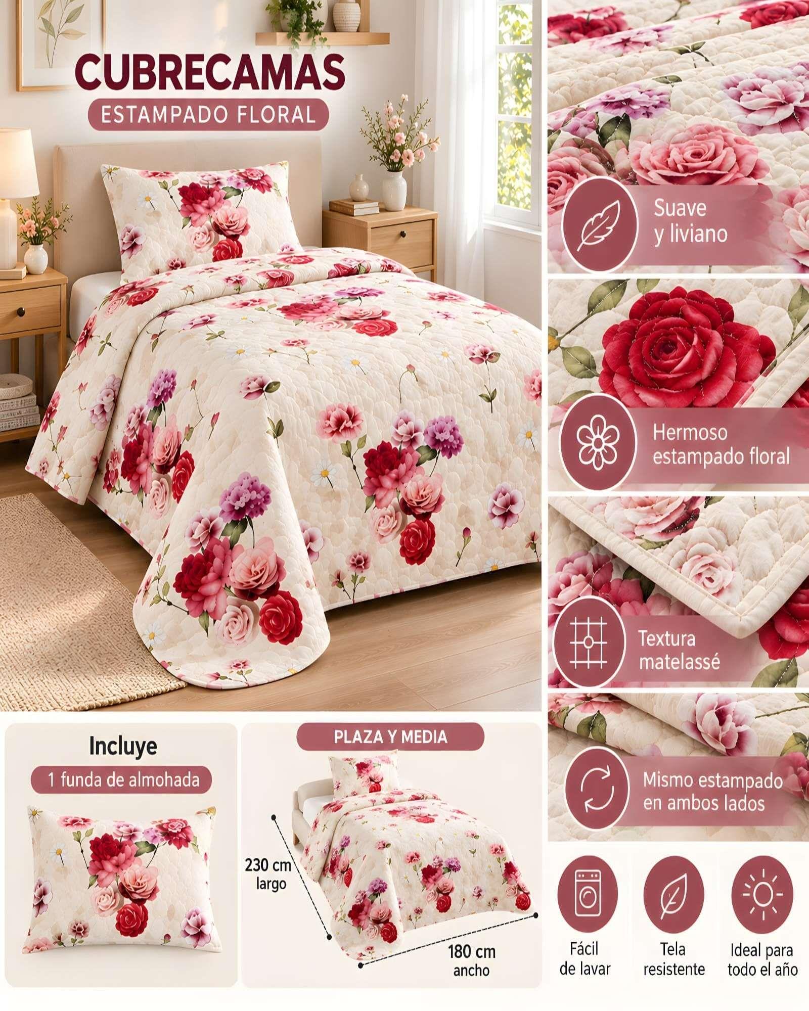 Cubrecamas Quilt De Verano Plaza Y Media Mas Almohada m9-4