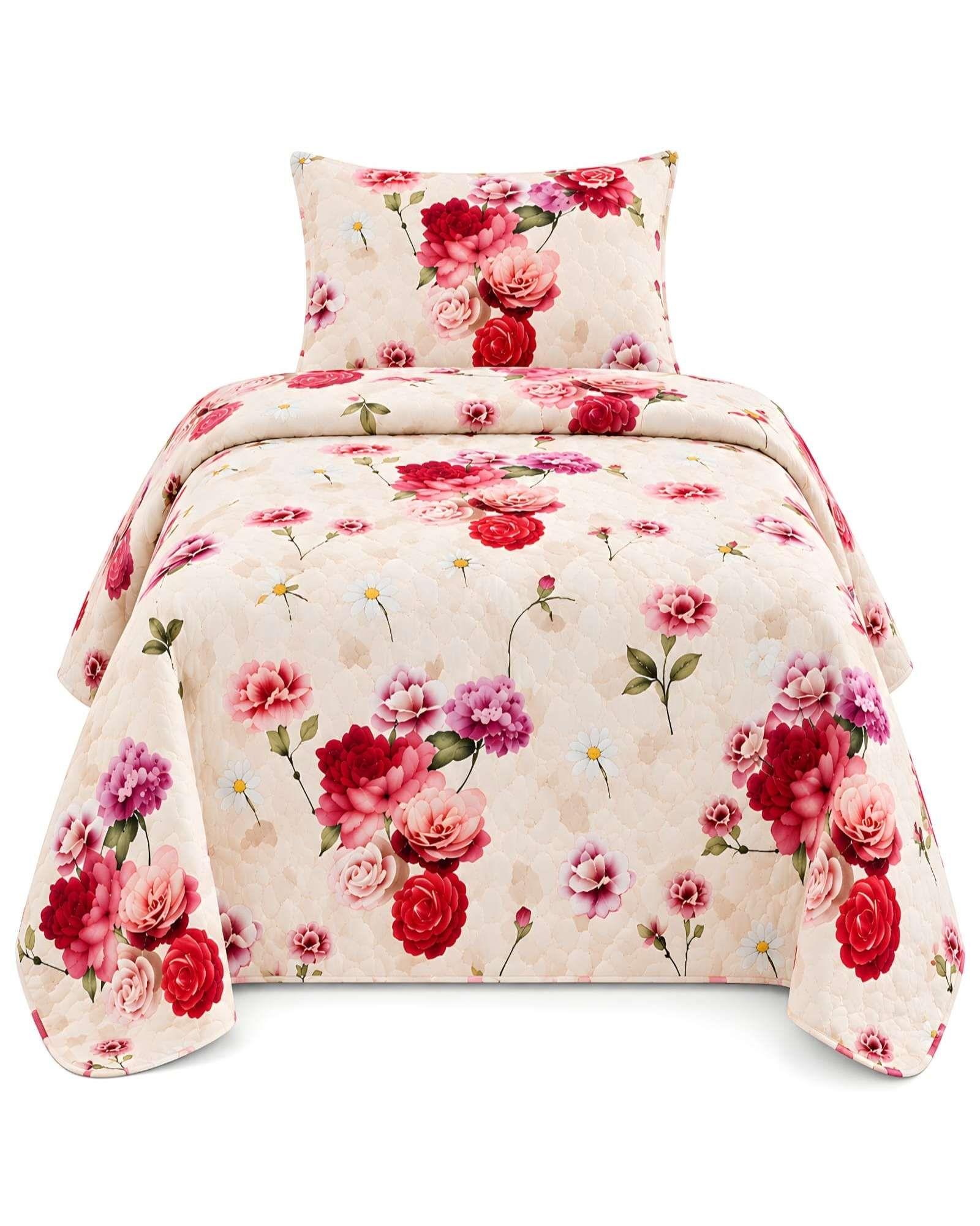 Cubrecamas Quilt De Verano Plaza Y Media Mas Almohada m9-5