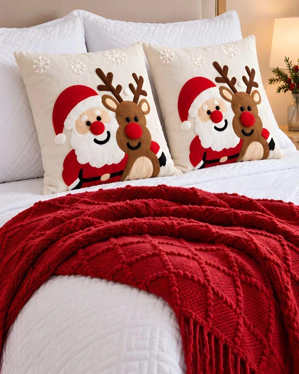 Set de Cama Navideño con Cubrecamas y 2 Fundas de Cojin King m31-6