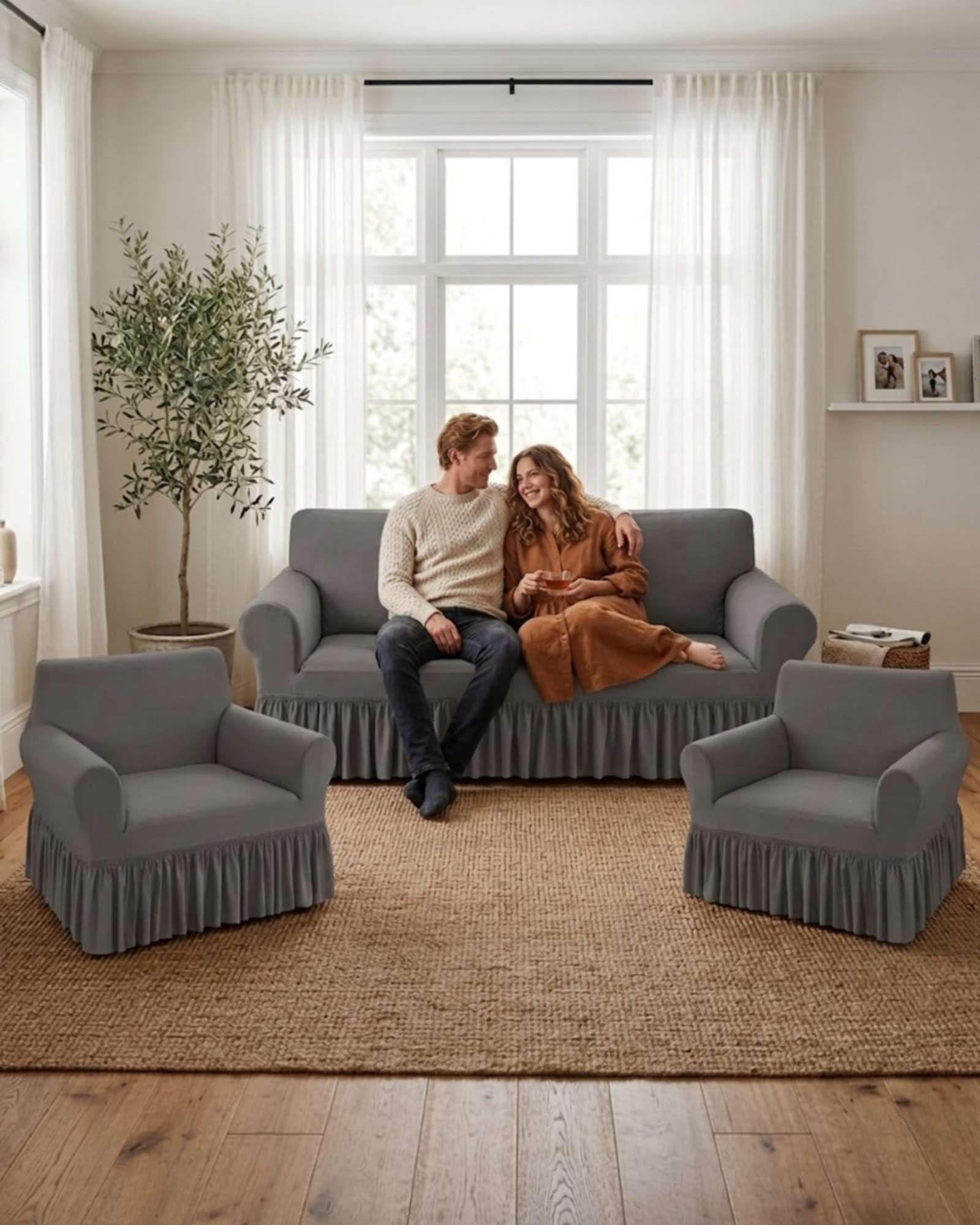 Juego de Fundas para Sillon Elasticas con Farolao 3+1+1 m1-4