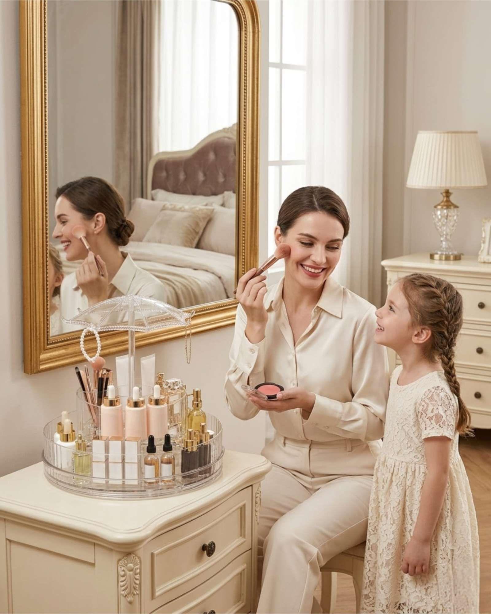 Organizador De Maquillaje Giratorio 360 De Acrilico-3