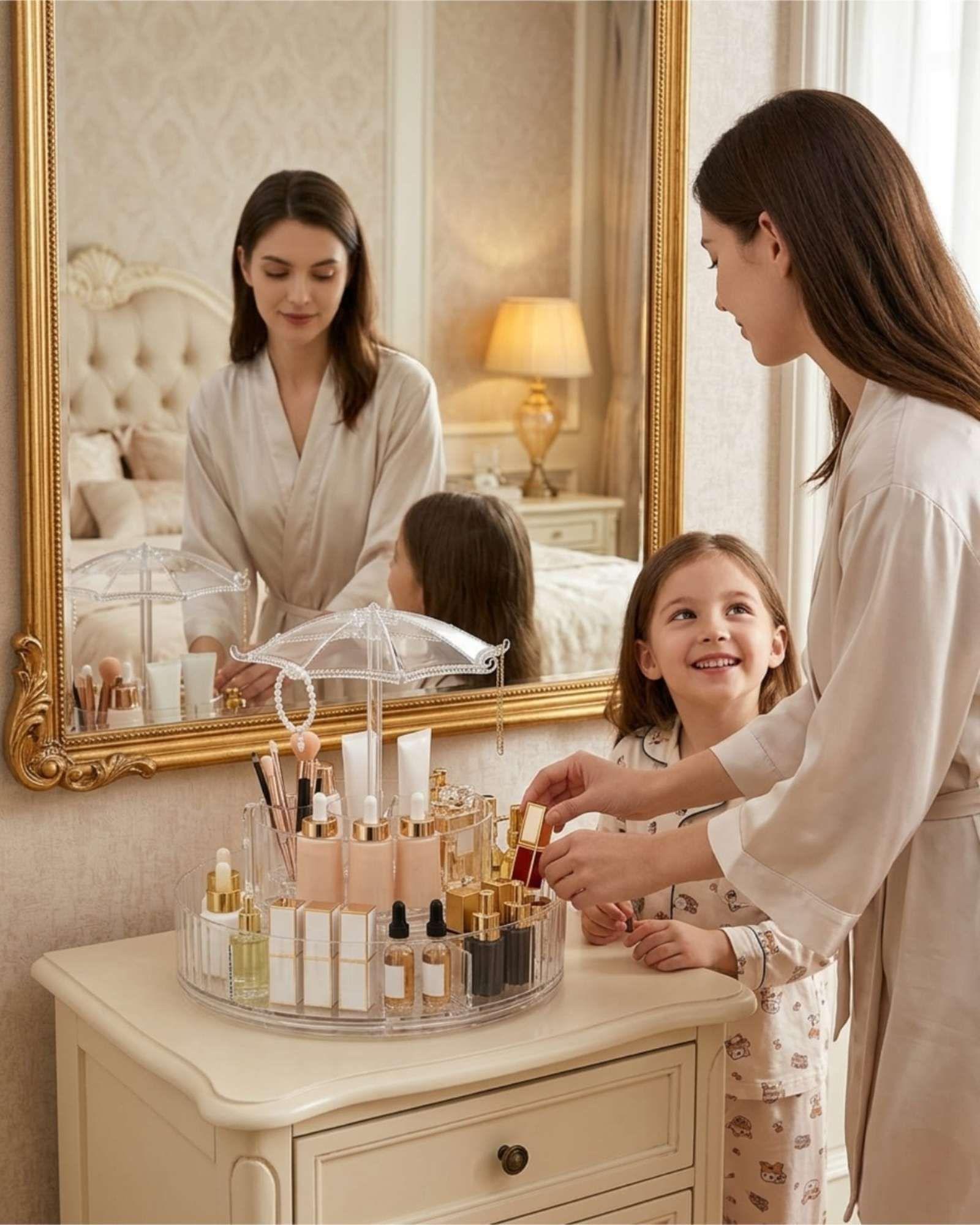 Organizador De Maquillaje Giratorio 360 De Acrilico-4