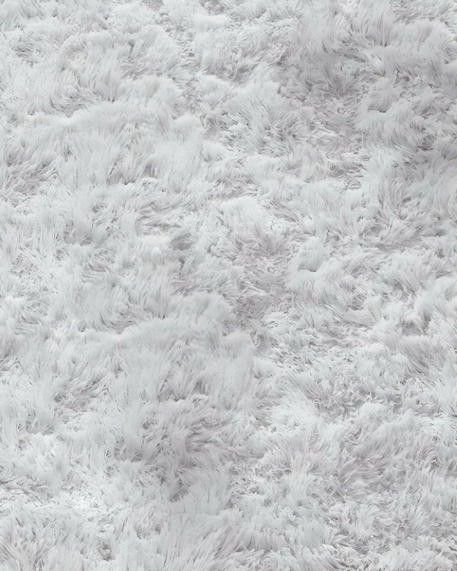 Alfombra peluda Suave 180 x 200 cm Primera Calidad Blanco y Gris-3