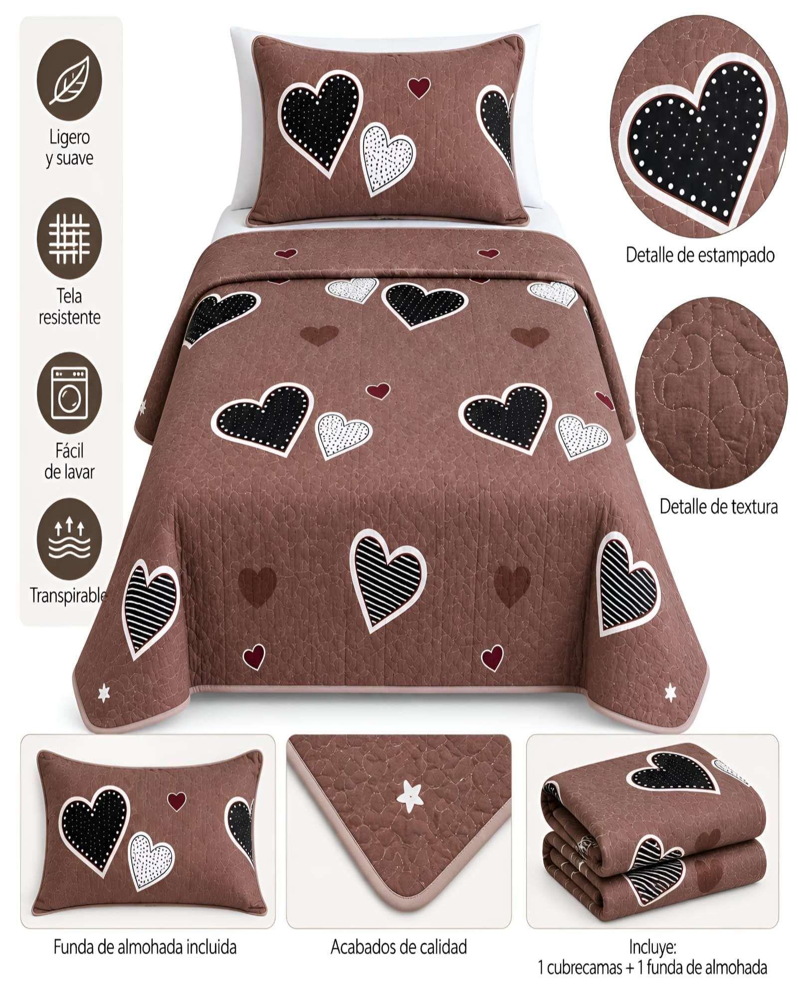 Cubrecamas Quilt De Verano Plaza y Media Ligero Y Transpirable Mas Almohada m2-4