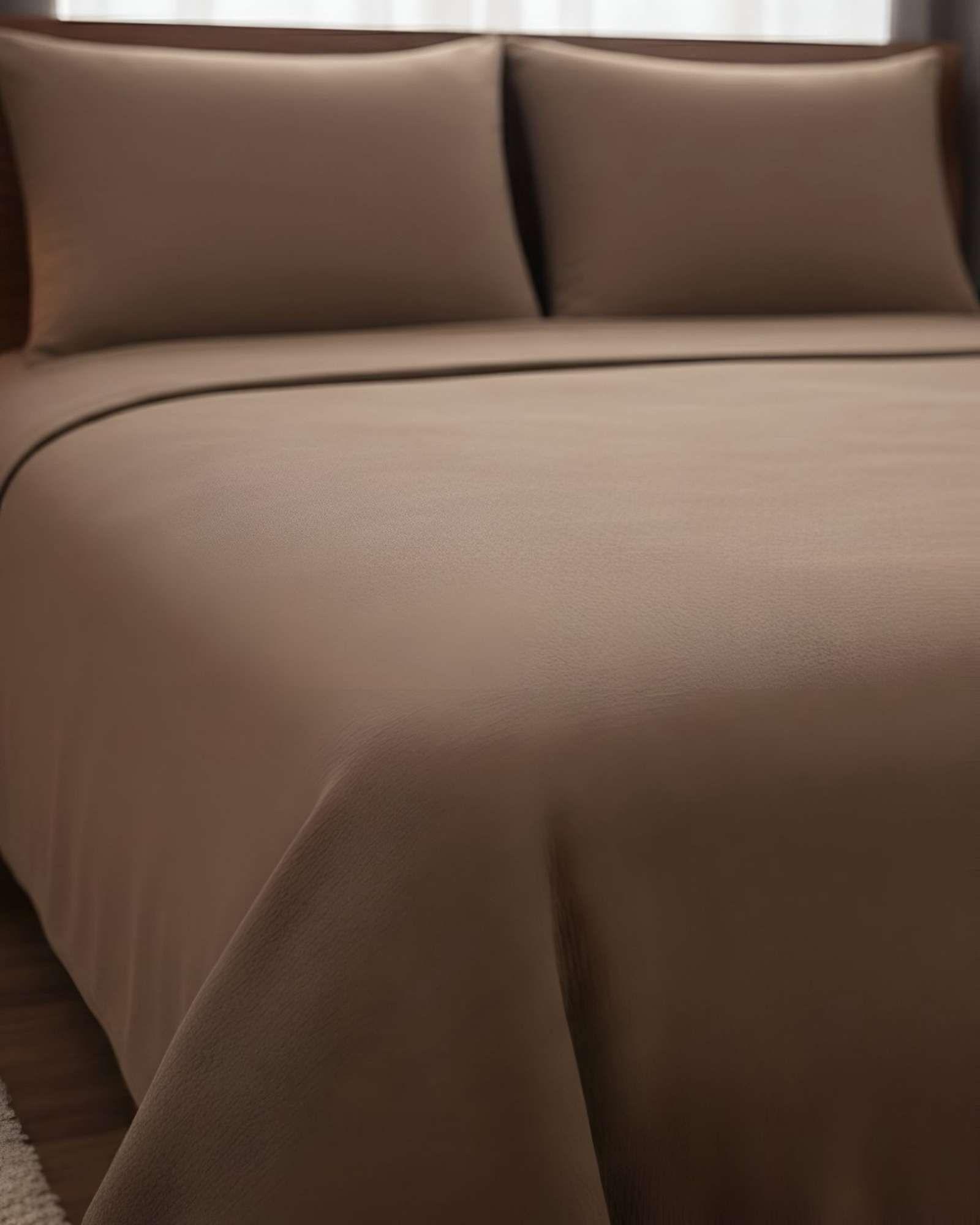 Sábana de Polar Ultra Suave Máxima Calidez y Confort Marron 1,5 plazas c01-3