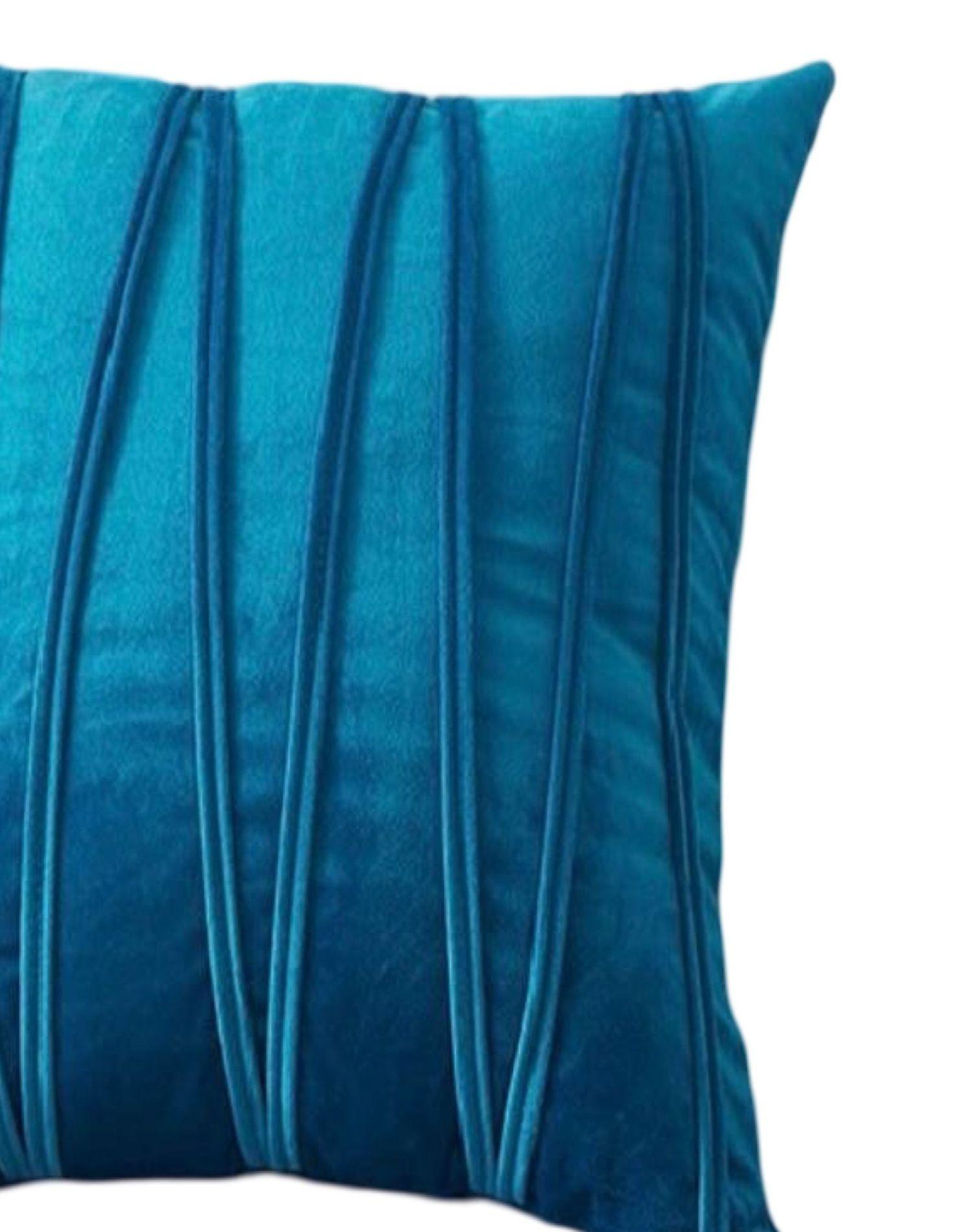 Juego de 2 Fundas de Cojín Estilo Terciopelo-Azul-1