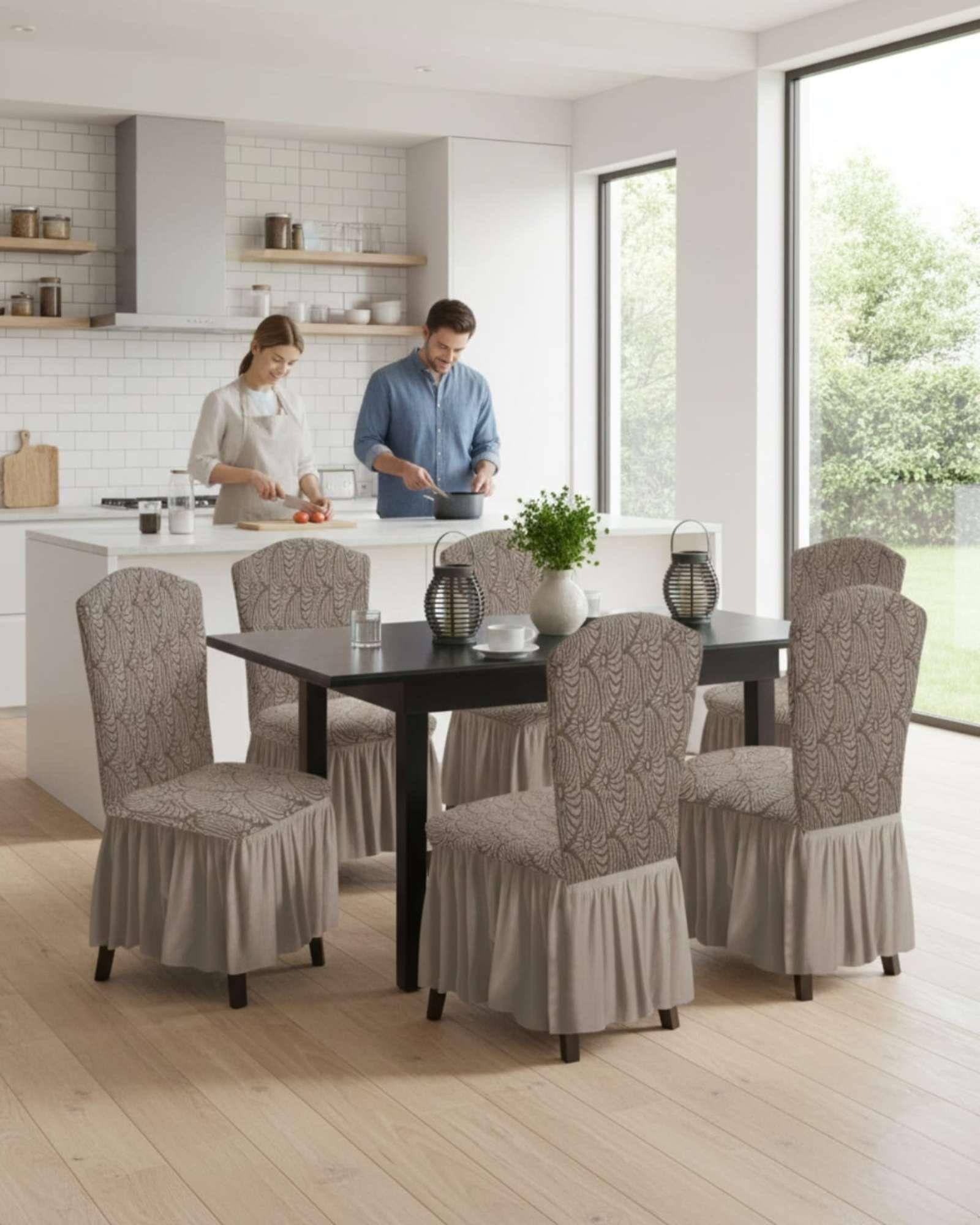 JUEGO DE 6 FUNDAS DE SILLA TEJIDO 3D M7-3