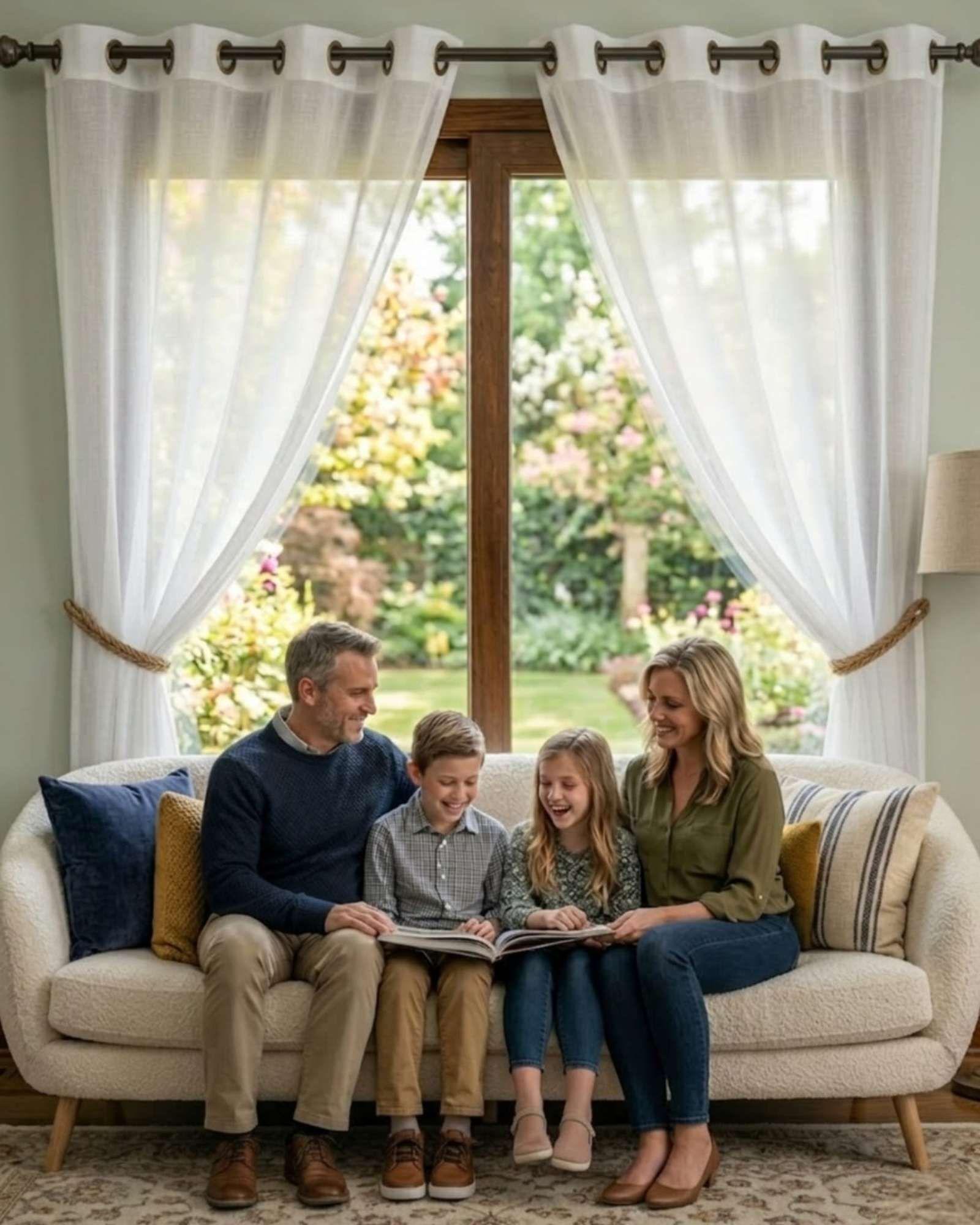 Juego de Cortinas Visillo Translucido Modernas con Argollas Doral m1-2