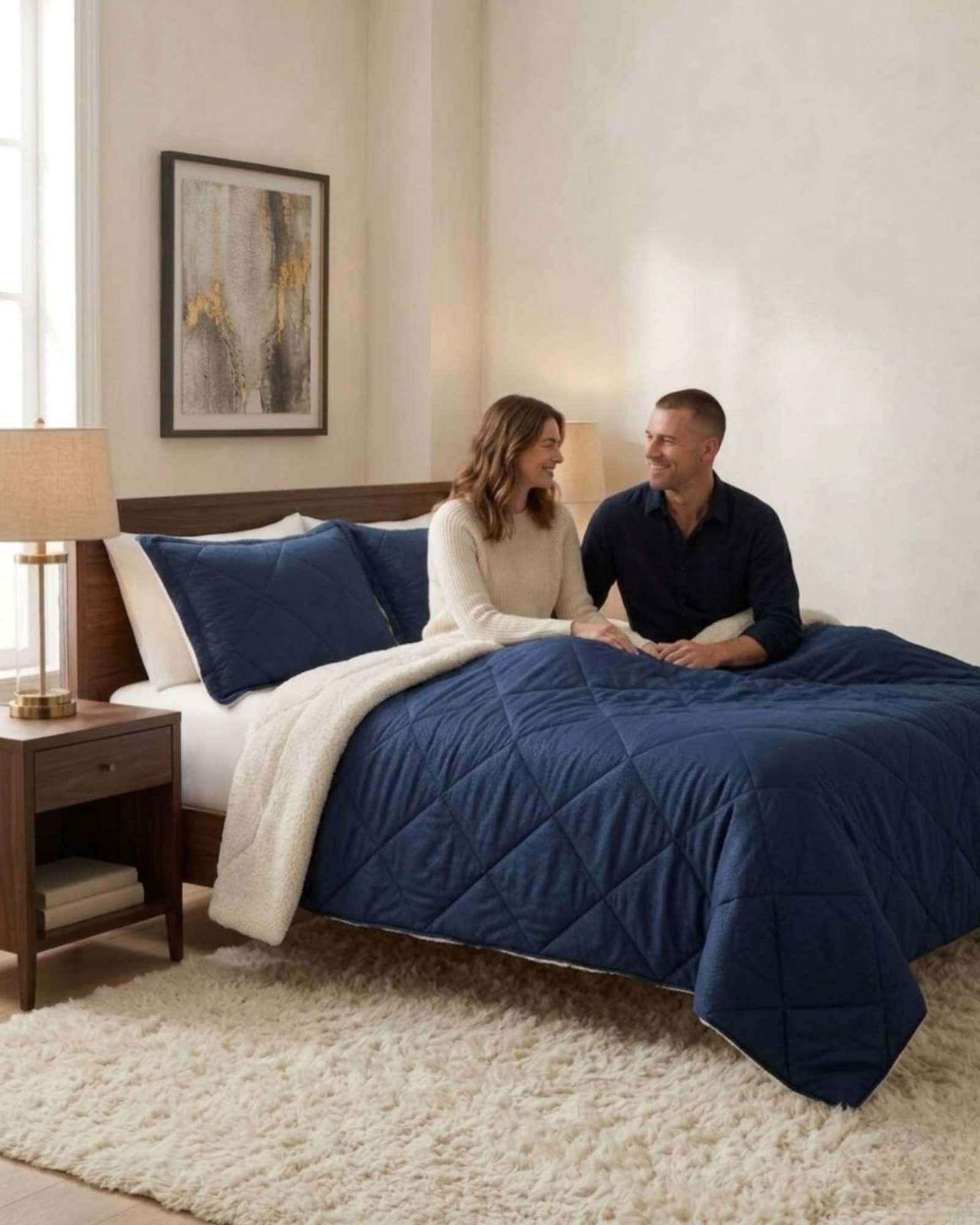 Plumon De Microfibra Embossed Sherpa King m1-3