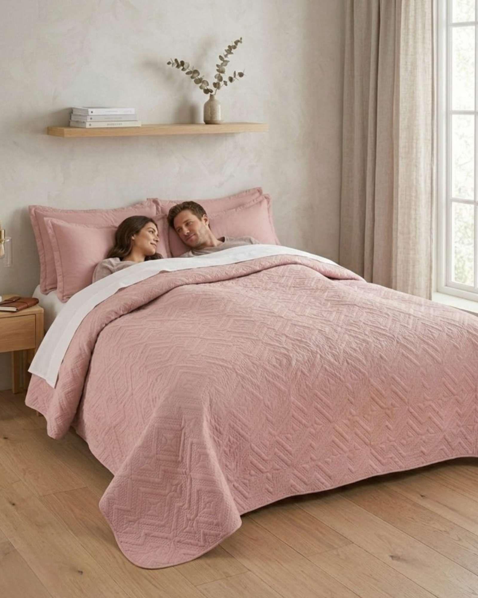 Quilt de Verano Transpirable, Ligero y Elegante king color gris-3