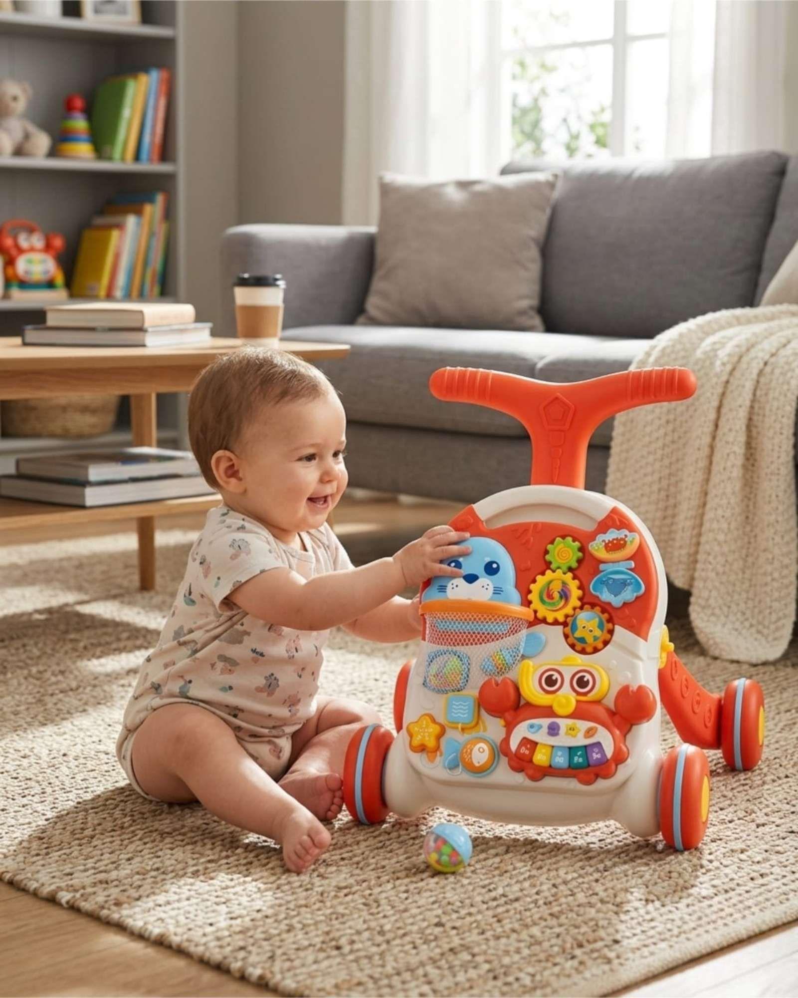 Caminadora Y Andador De Bebe 2 En 1 Mesa De Actividades Musical-0