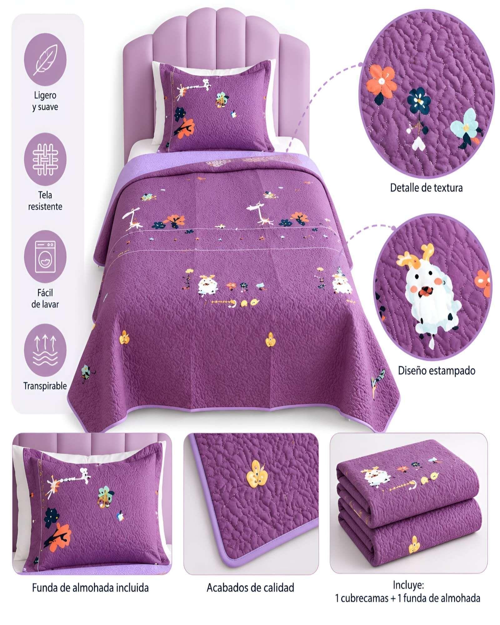 Cubrecamas Quilt De Verano Plaza y Media Ligero Y Transpirable m12-4