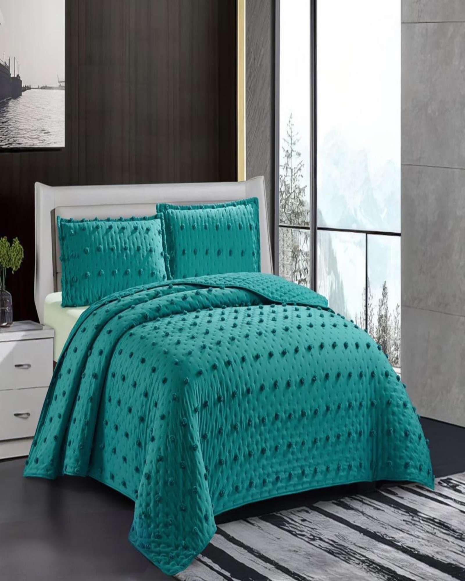 CUBRECAMA QUILT TUFTING DE LUJO SUAVE KING k007-2