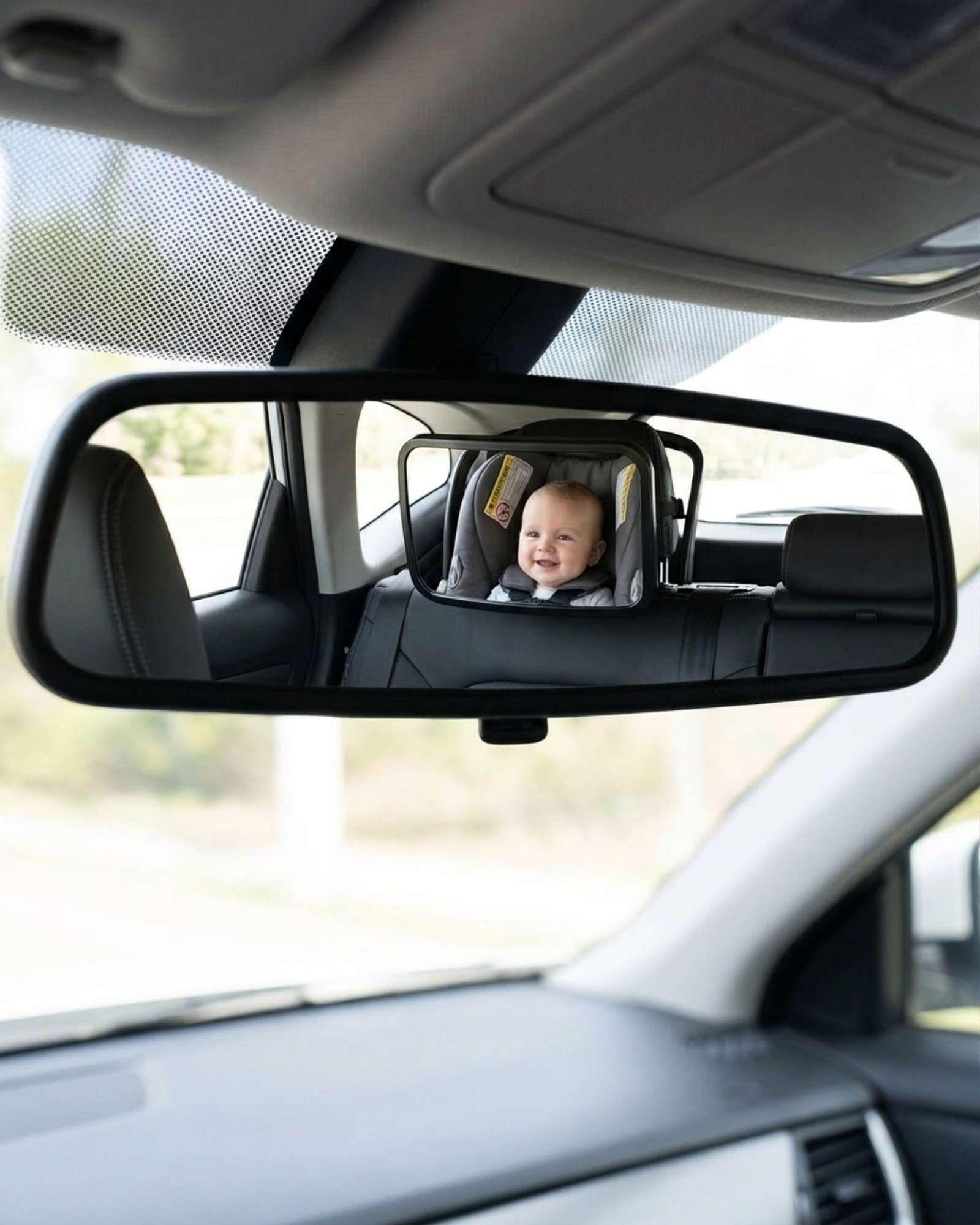 Espejo Retrovisor de Auto para Bebé Rotación 360 Ajustable y Antigolpes-3