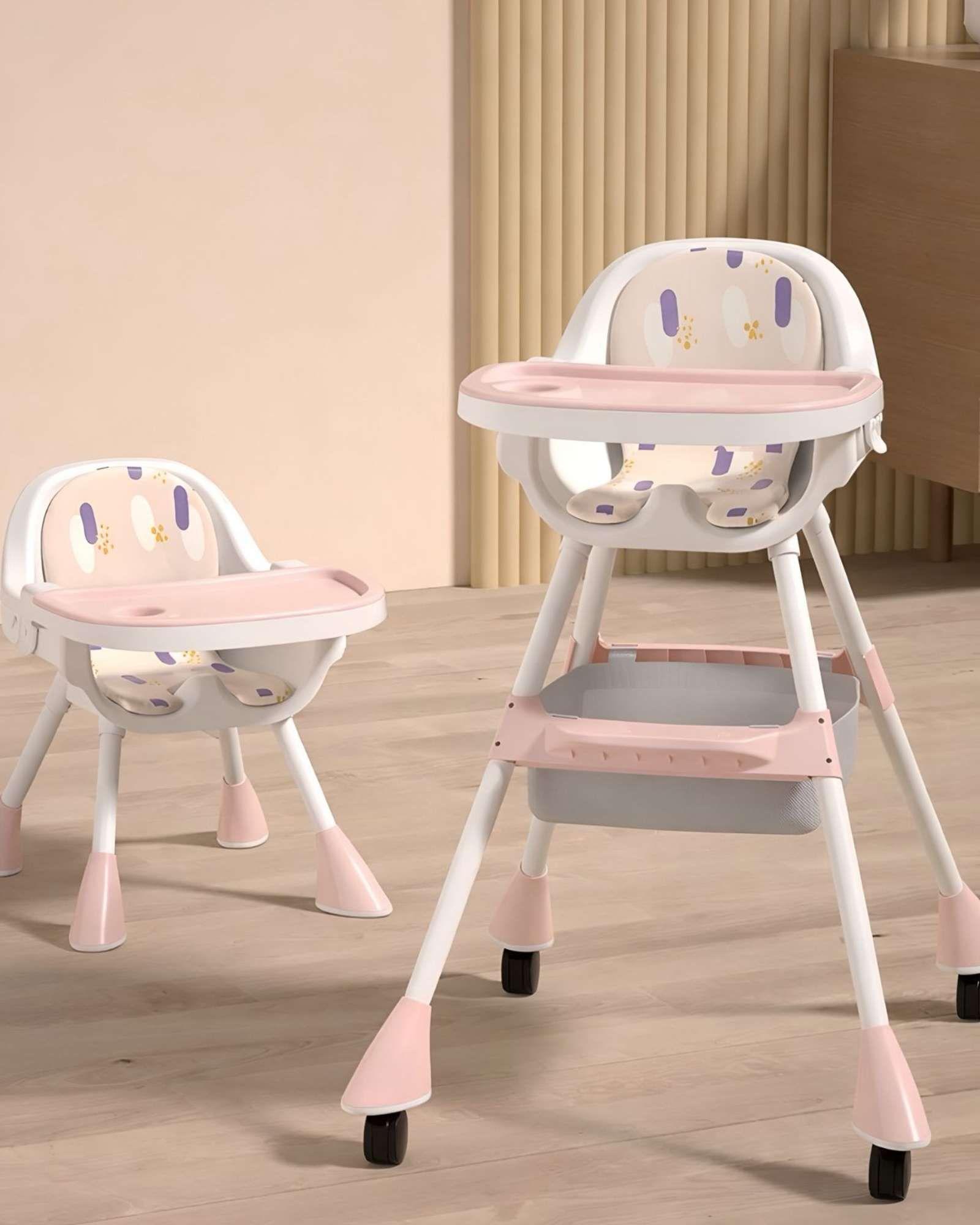 Silla de Comer para Bebé Multifuncional 3 en 1 Rosa A3-3