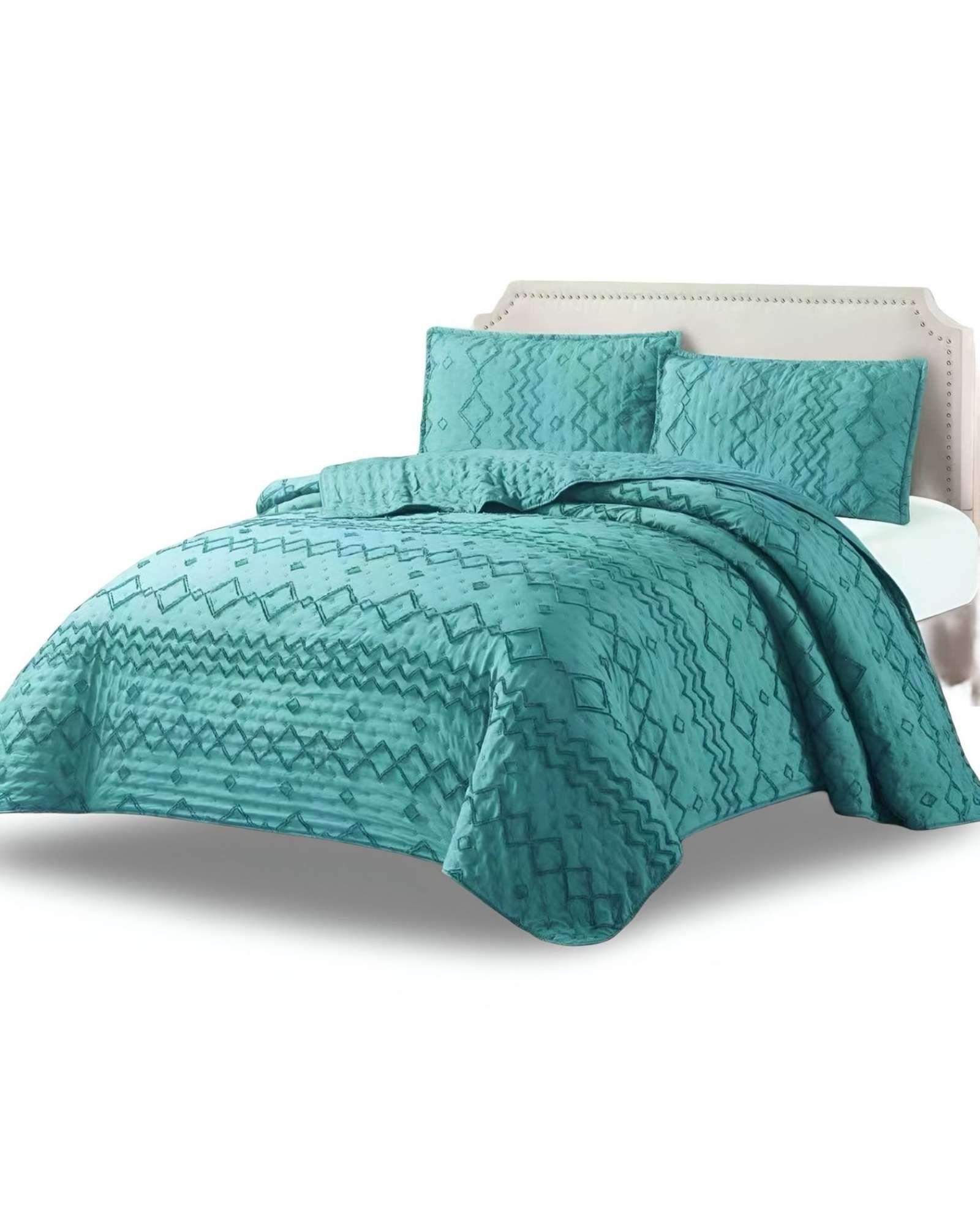CUBRECAMA QUILT TUFTING DE LUJO SUAVE PLAZA Y MEDIA t06-1