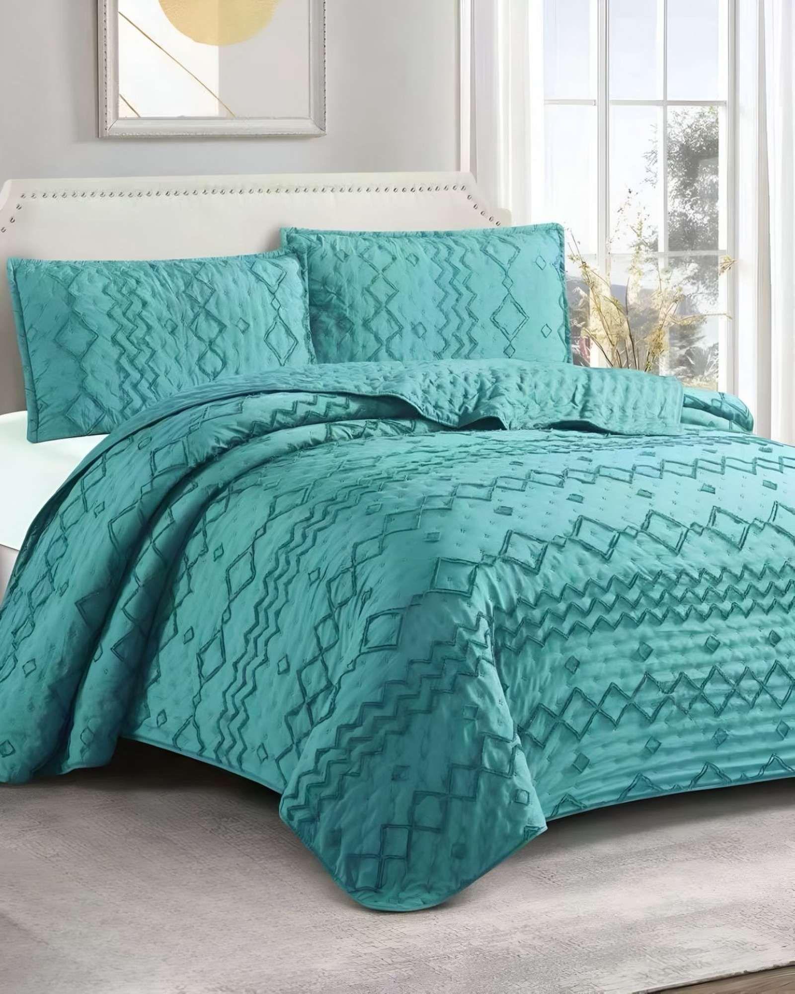 CUBRECAMA QUILT TUFTING DE LUJO SUAVE PLAZA Y MEDIA t06-2